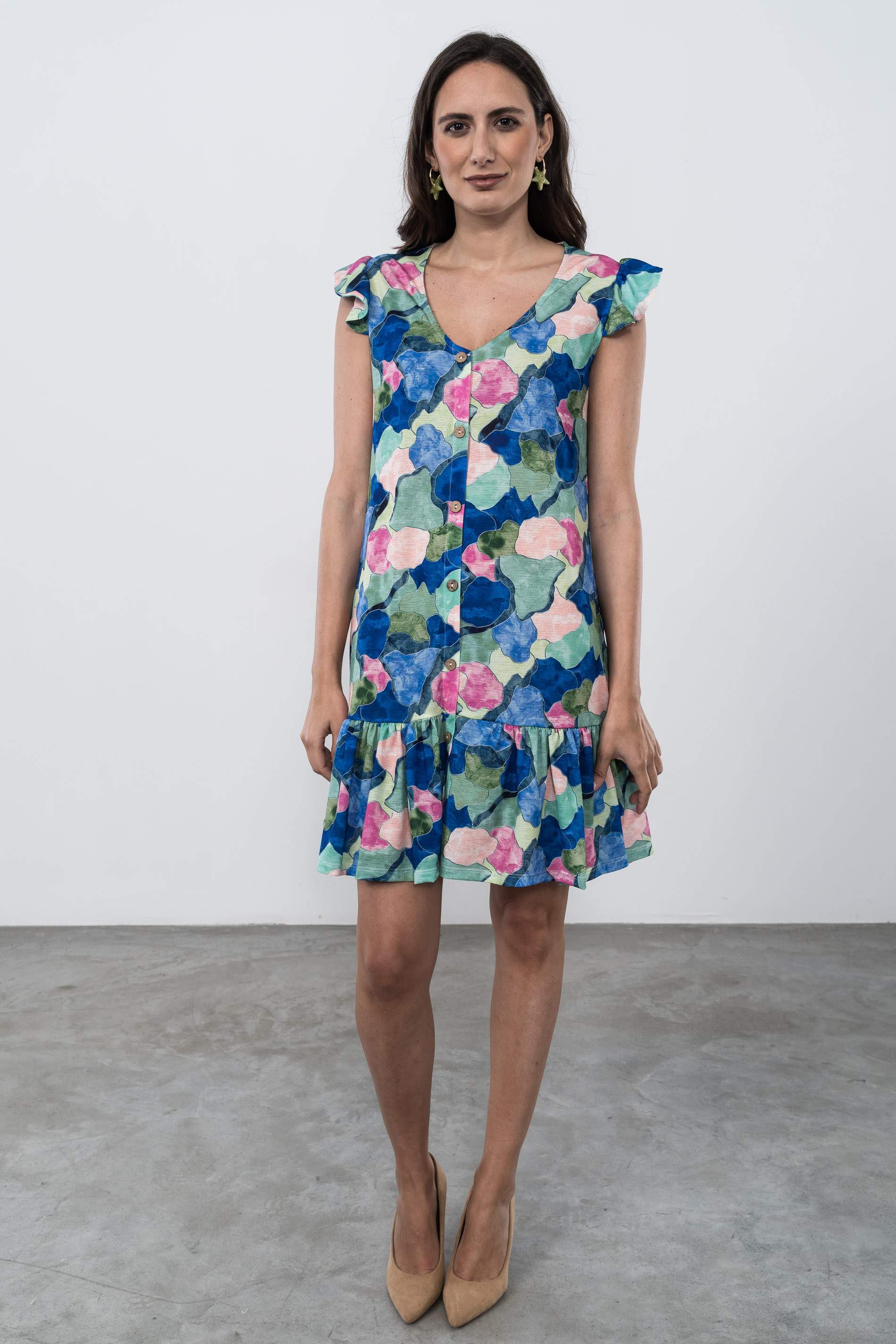 VESTIDO BOTONES ACUARELAS
