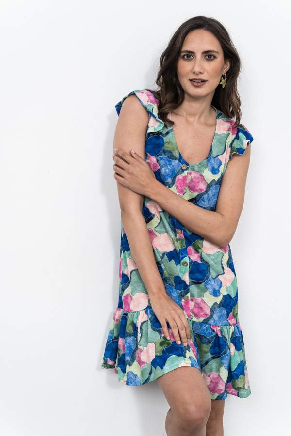 VESTIDO BOTONES ACUARELAS