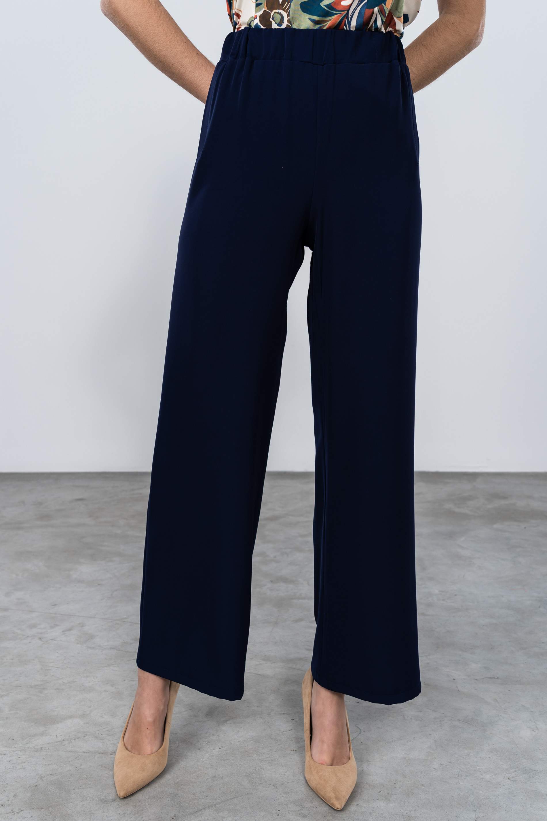 PANTALÓN ANCHO FLUIDO MARINO