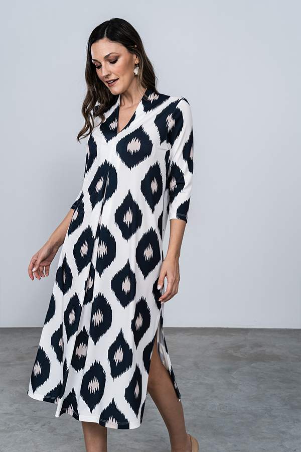 VESTIDO PICOS ROMBOS