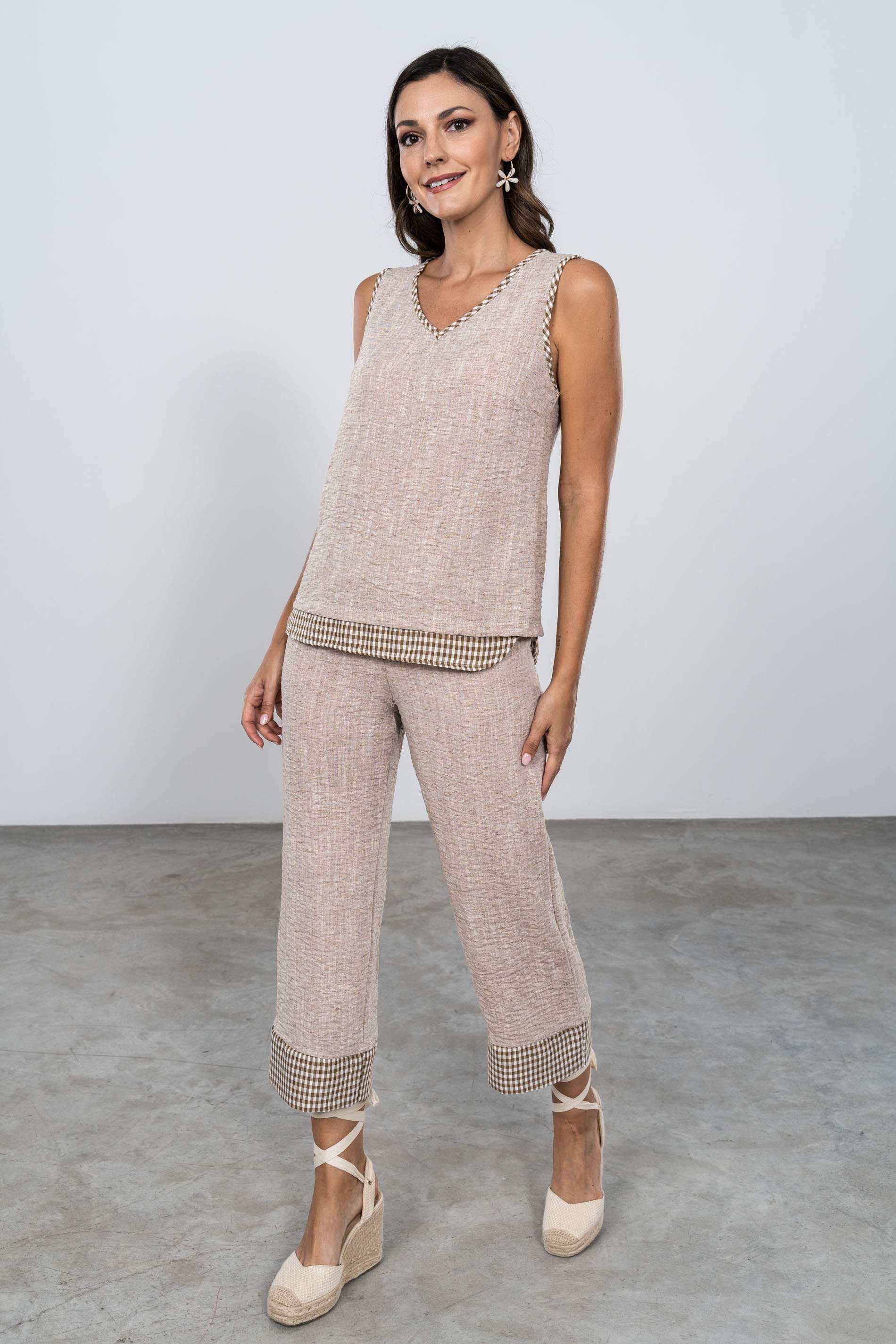PANTALÓN COMBINADO VICHY
