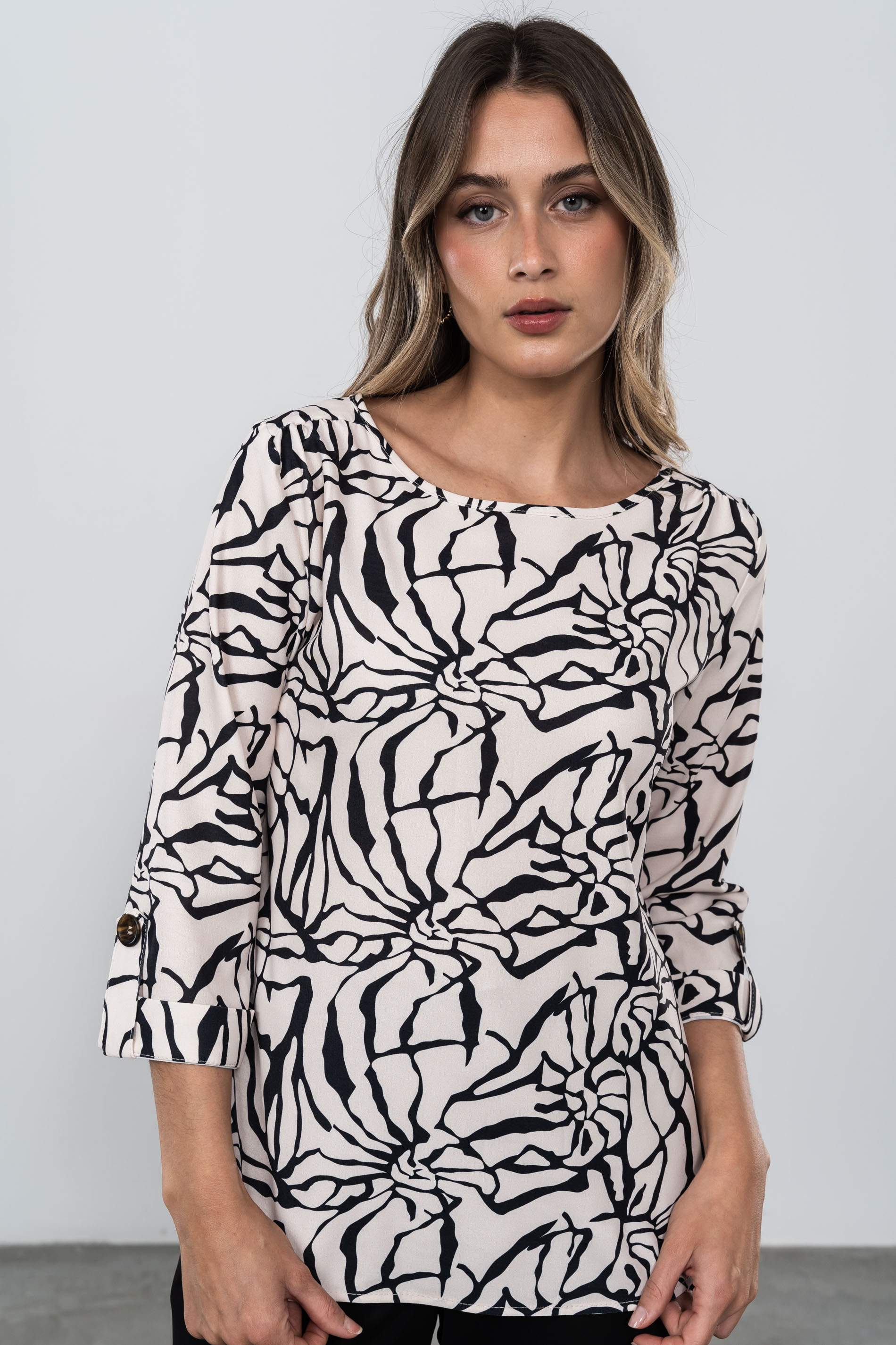 BLUSA BICOLOR TRABILLAS