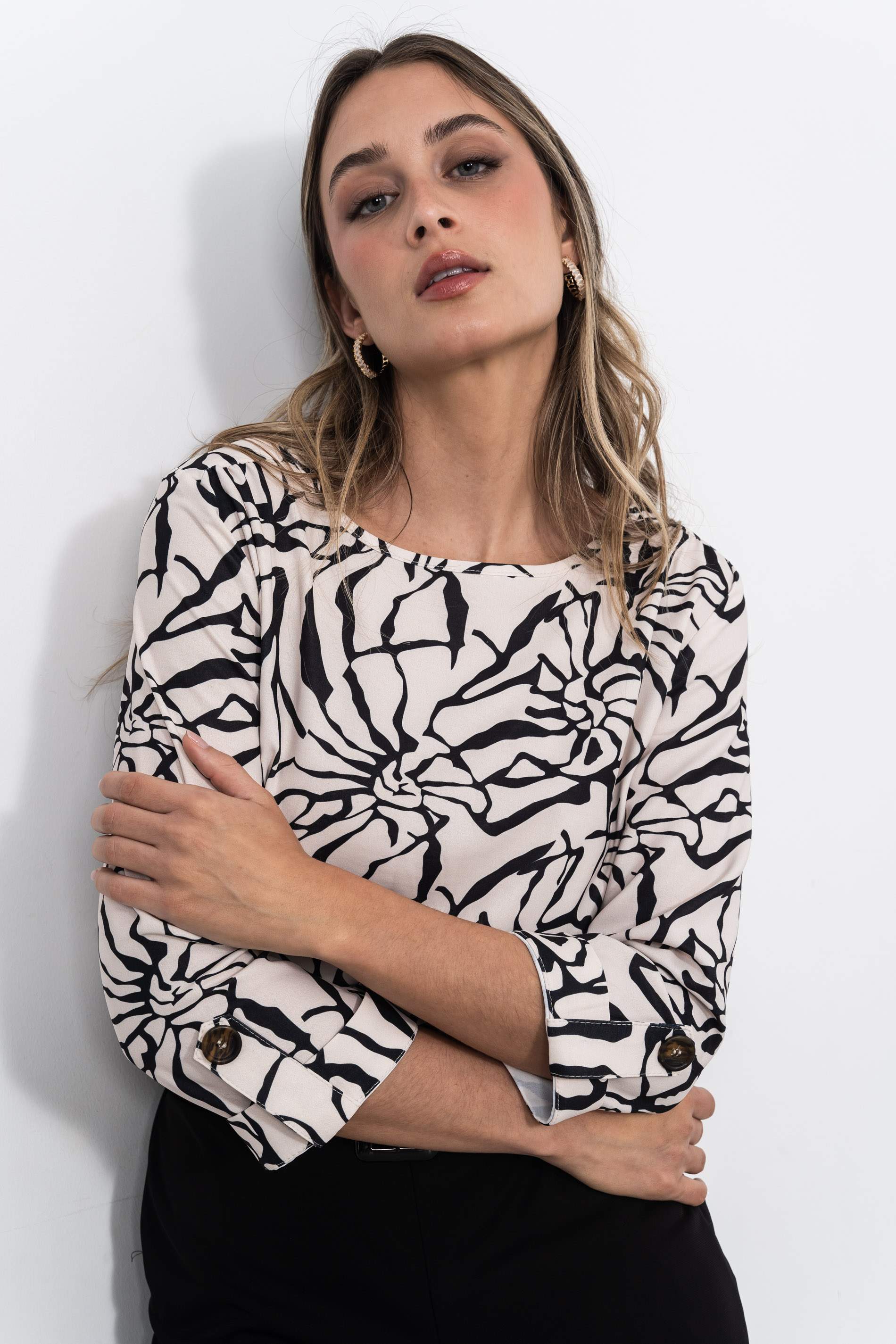 BLUSA BICOLOR TRABILLAS