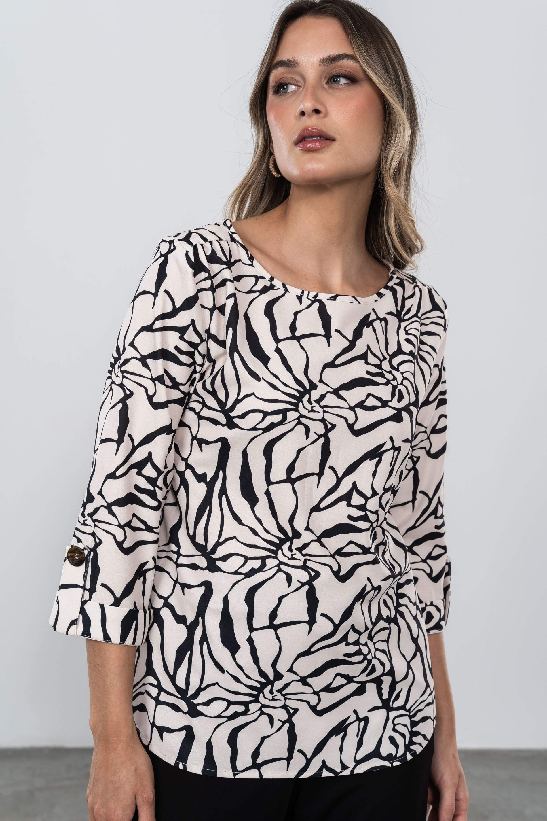 BLUSA BICOLOR TRABILLAS