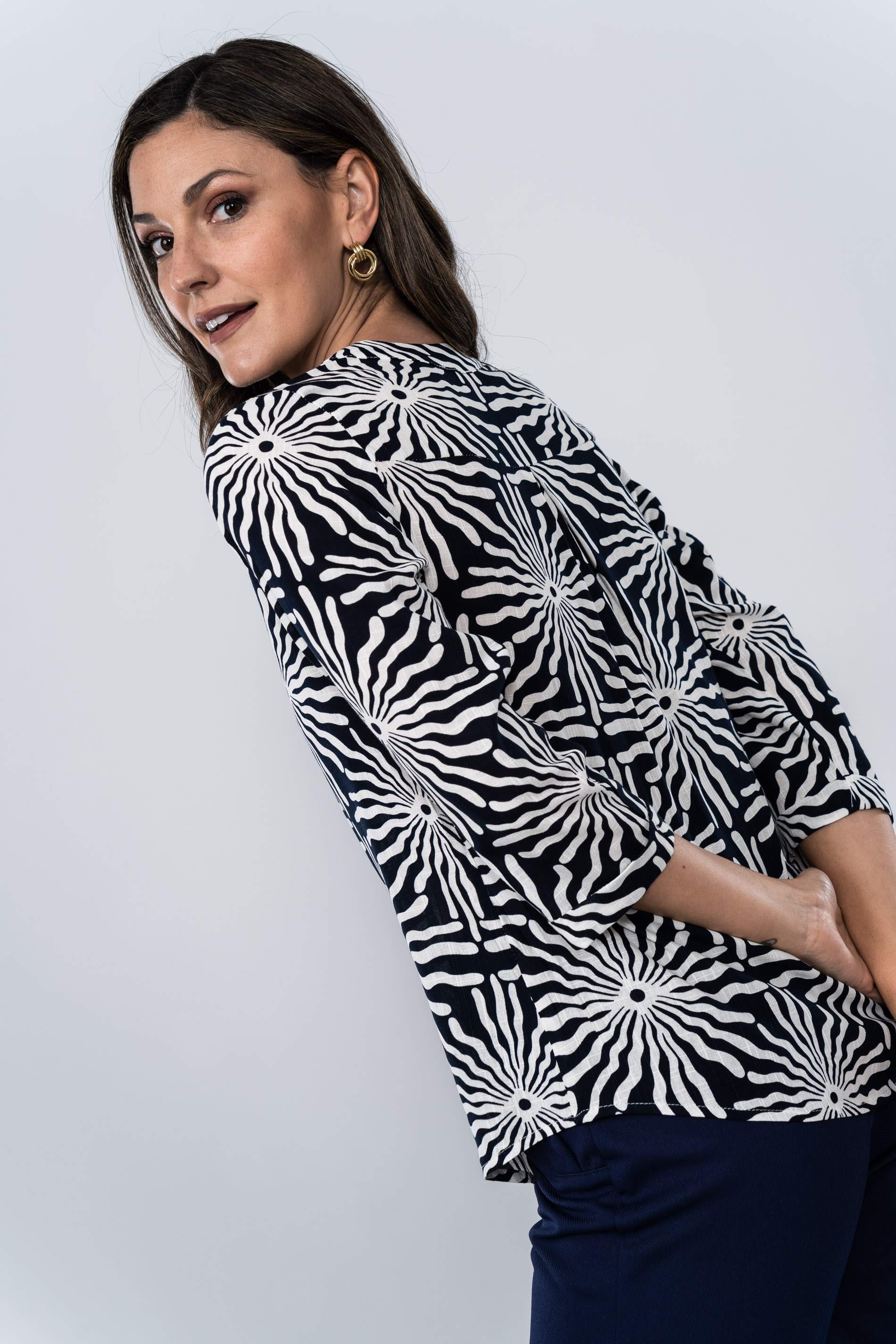 BLUSA BICOLOR BOTONES