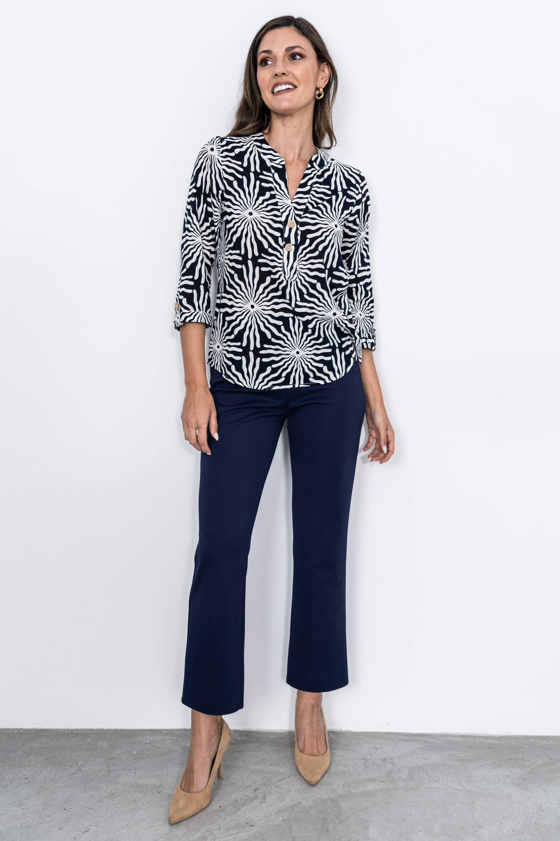 BLUSA BICOLOR BOTONES