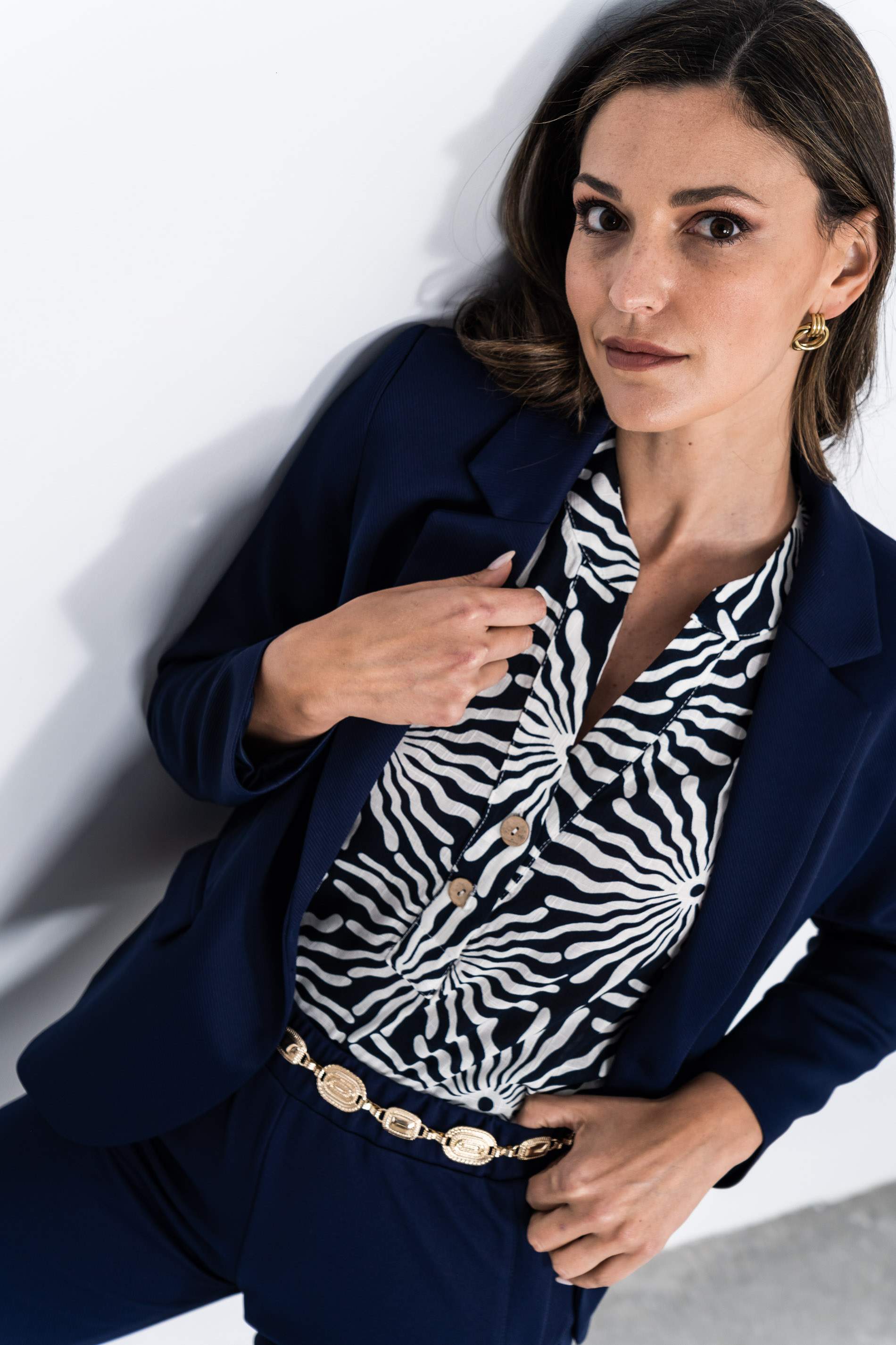 BLUSA BICOLOR BOTONES
