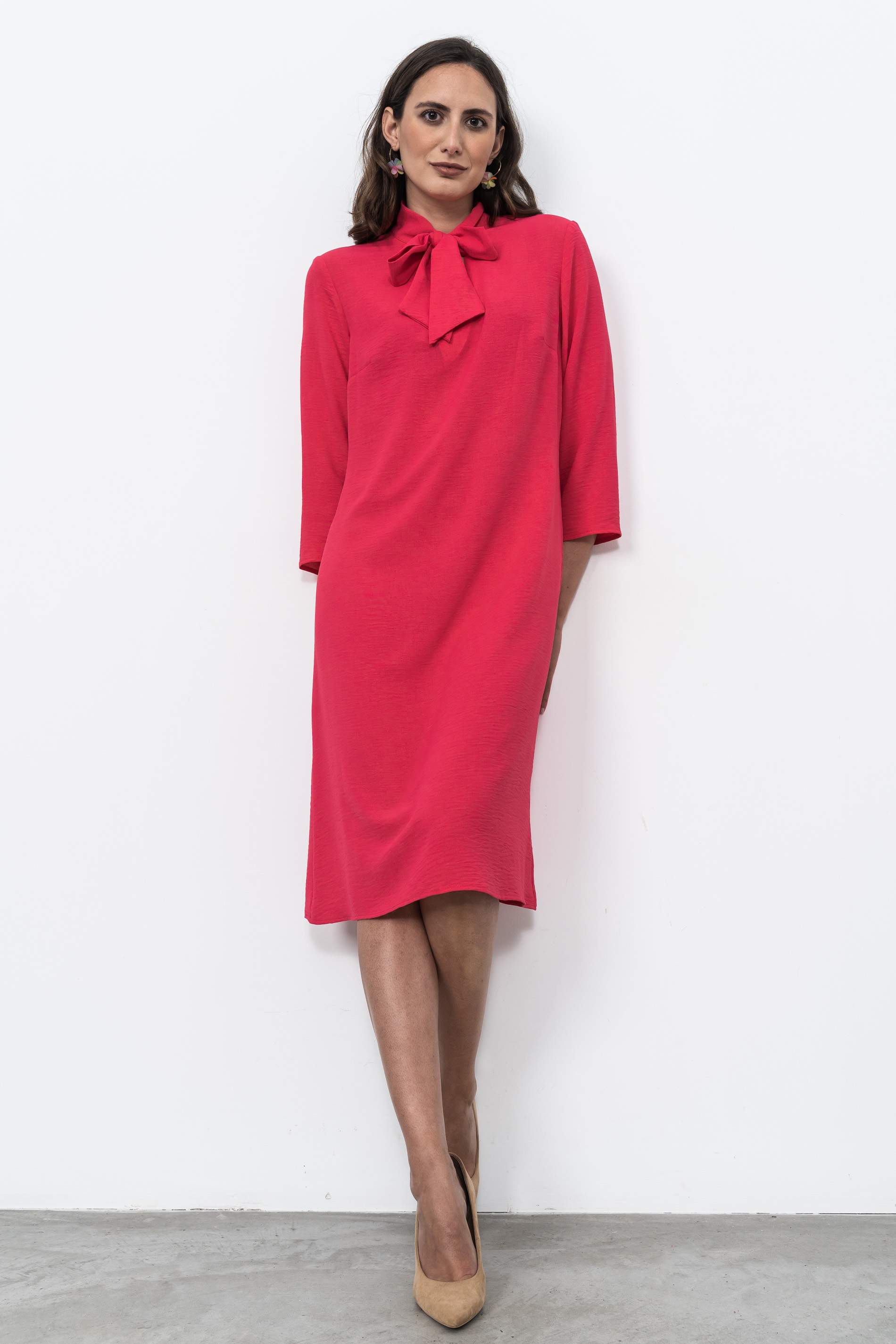 VESTIDO LAZADA ESCOTE FRESA