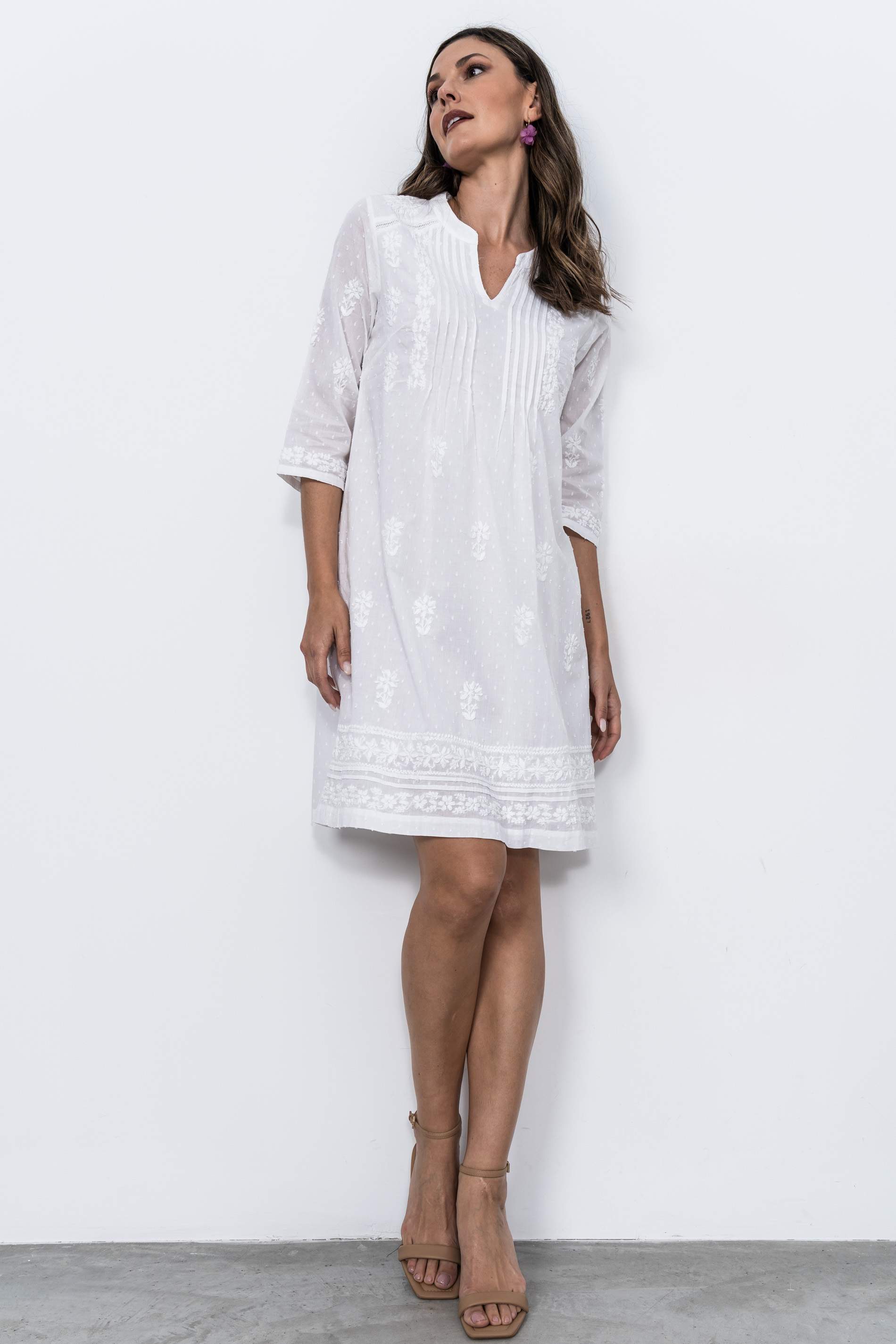 VESTIDO BORDADO JARETAS BLANCO