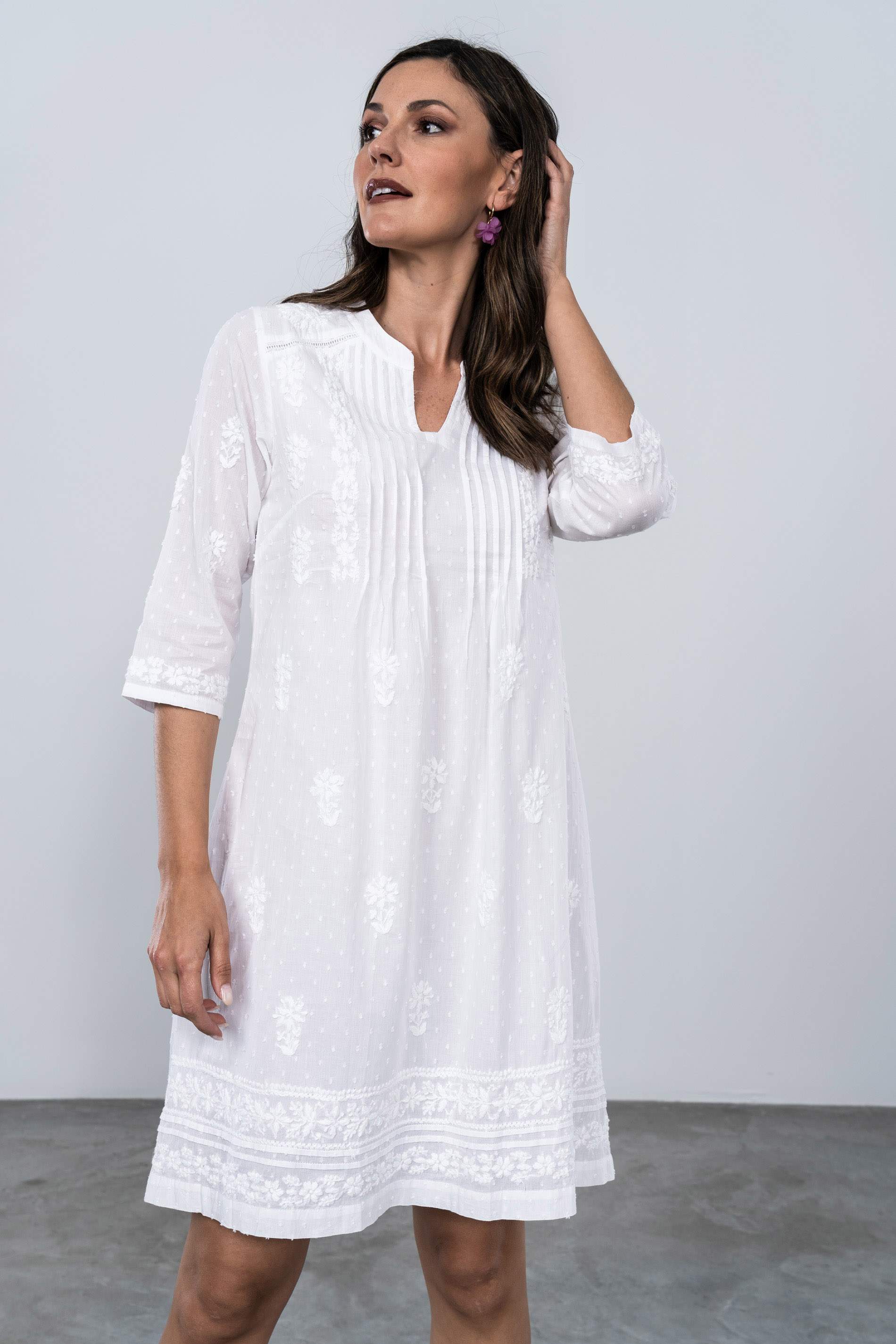VESTIDO BORDADO JARETAS BLANCO