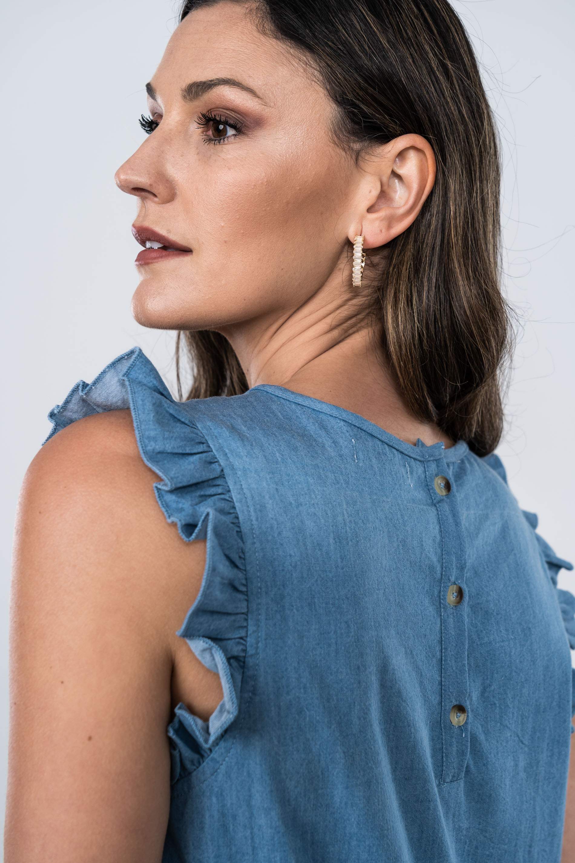 VESTIDO DENIM BORDADO VOLANTITO AZUL