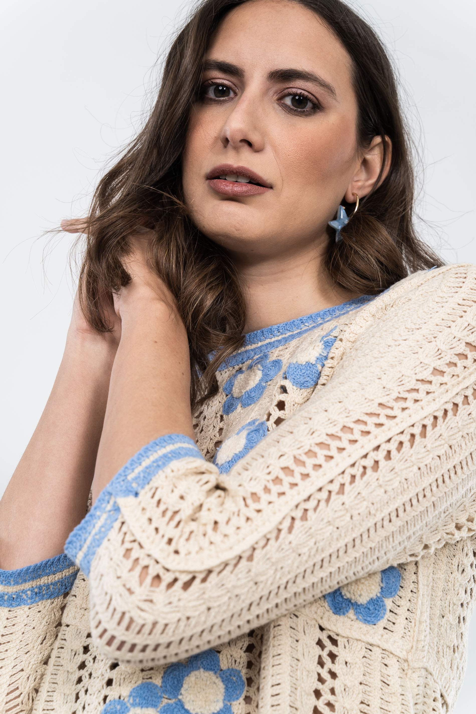 JERSEY CROCHET FLOR BEIGE
