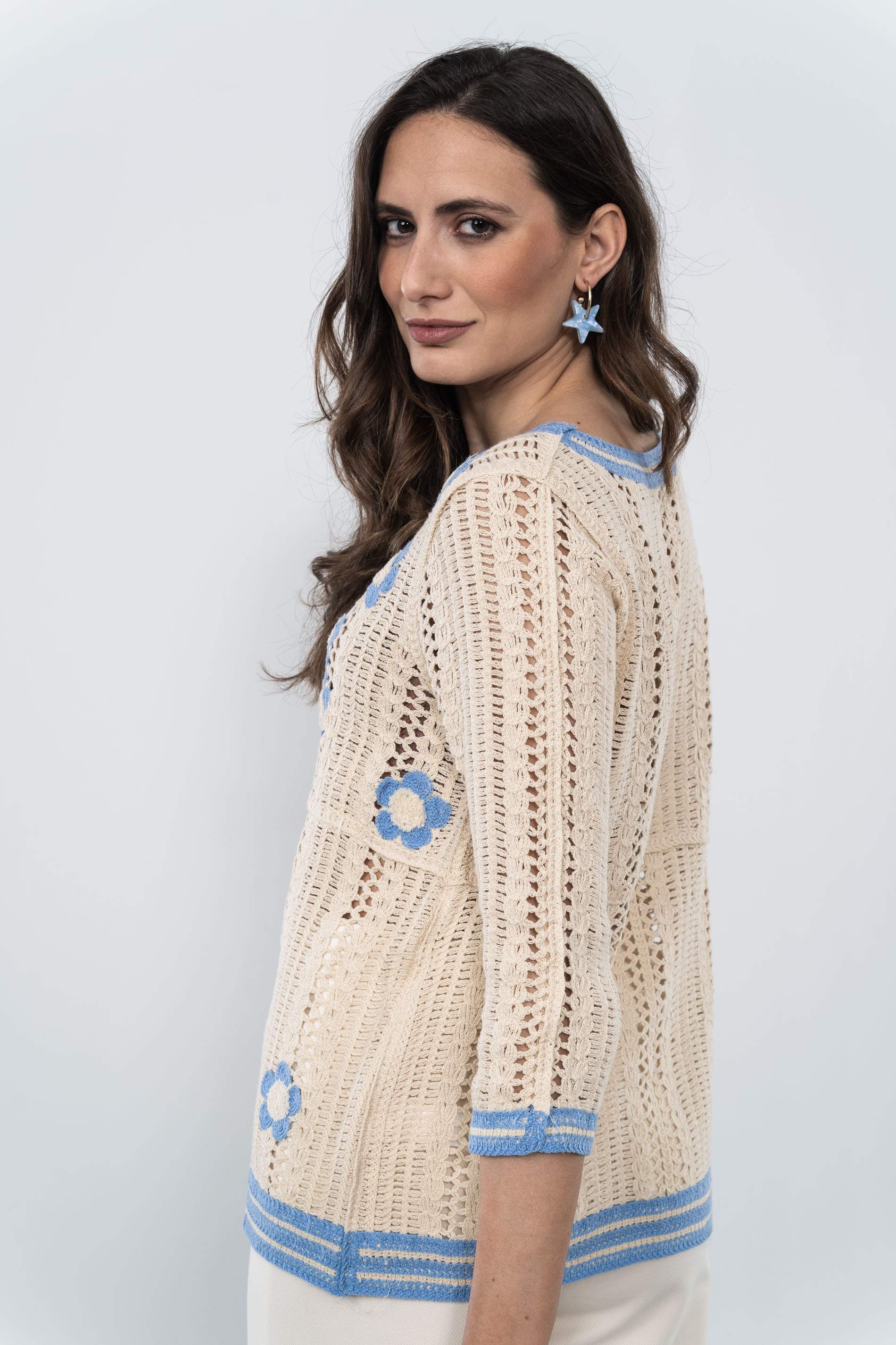 JERSEY CROCHET FLOR BEIGE