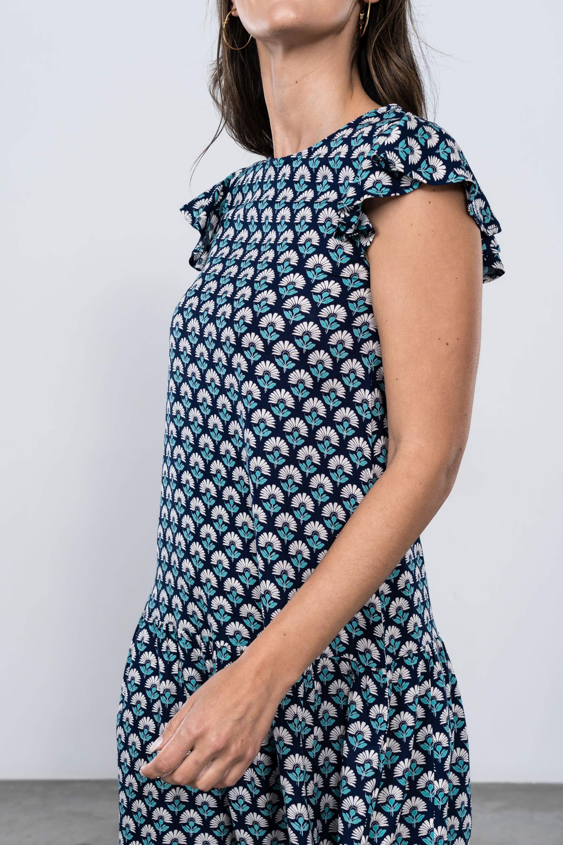 VESTIDO CORTE BAJO MARINO