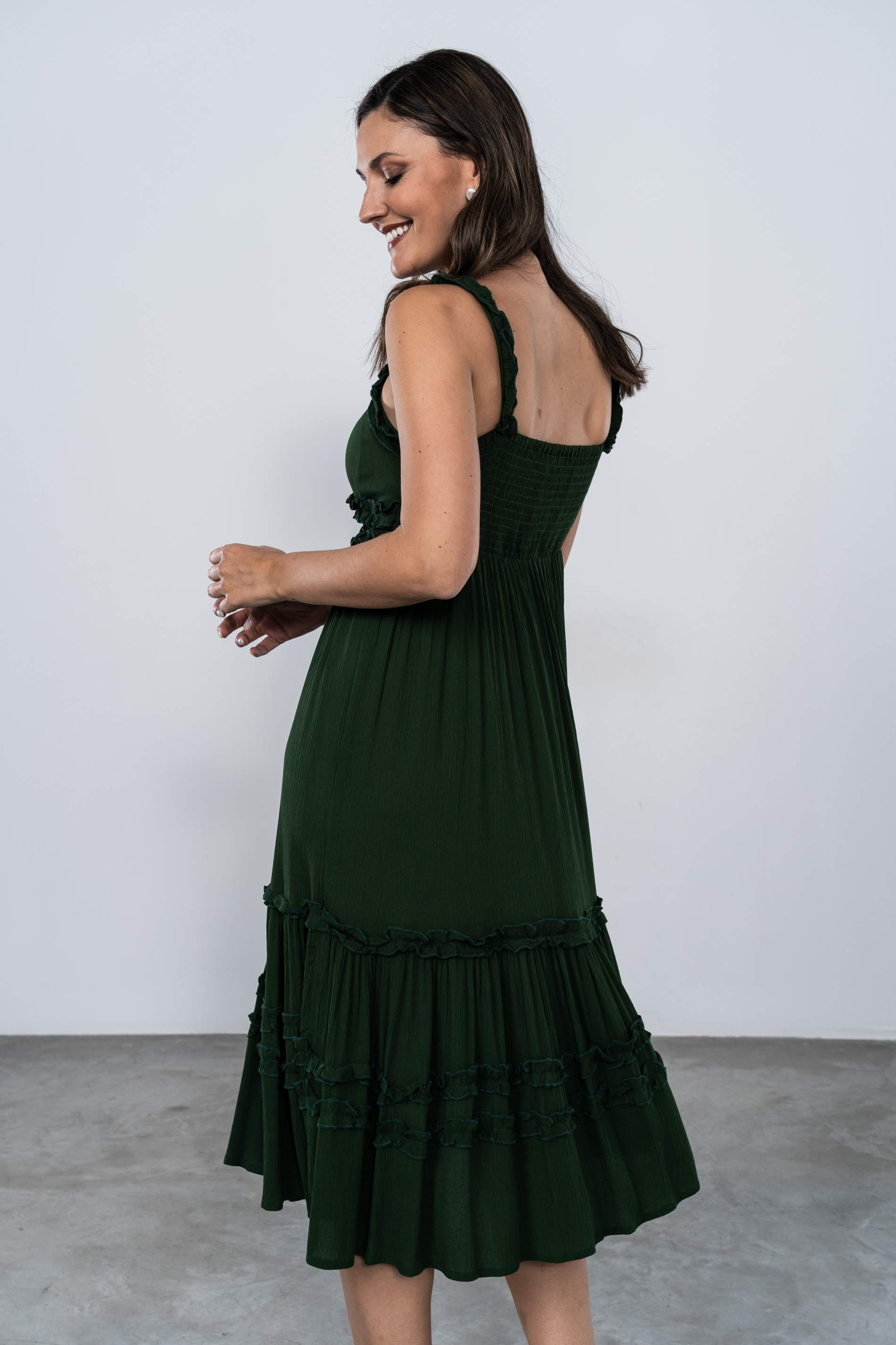 VESTIDO VOLANTITOS TIRANTES BOTELLA