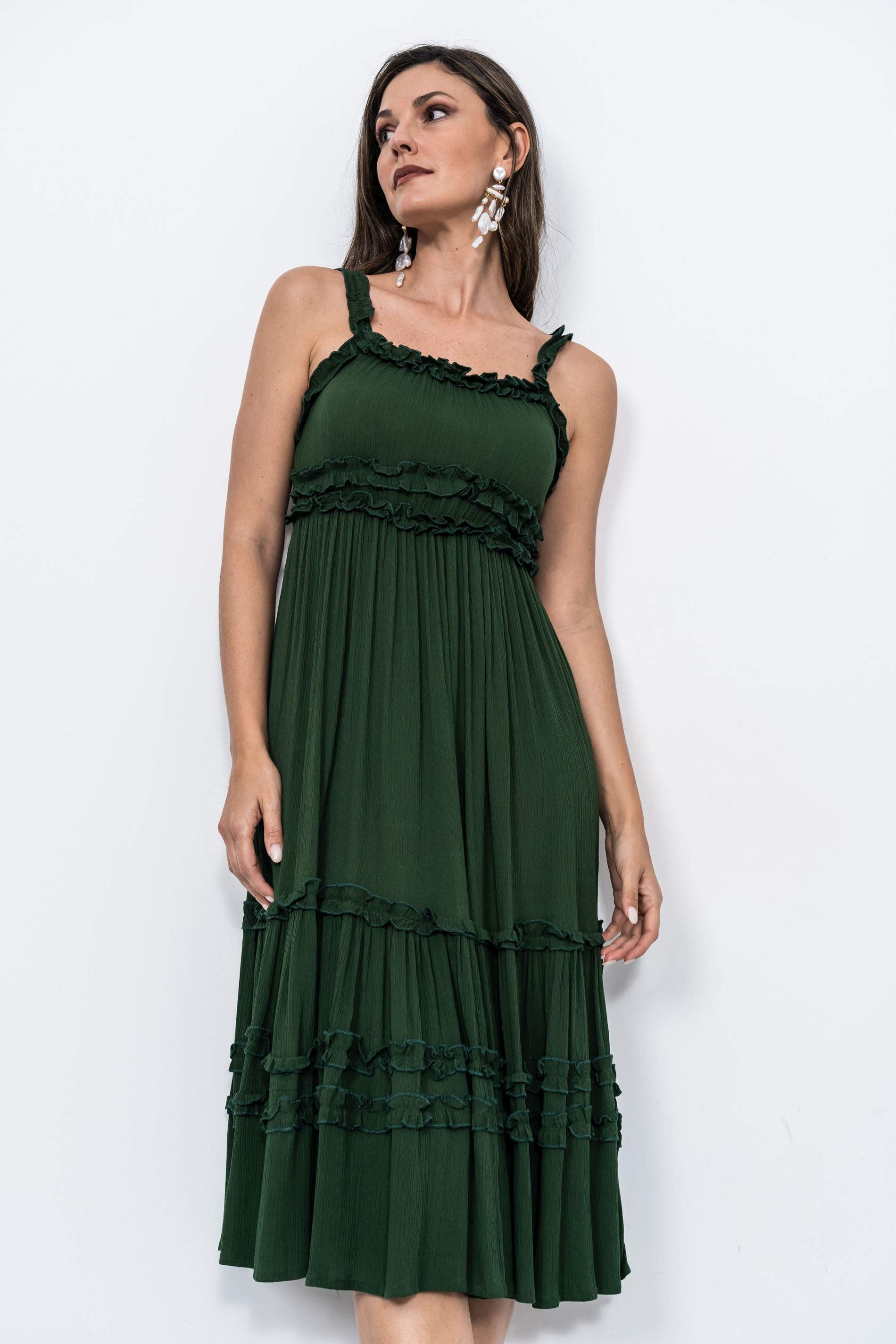 VESTIDO VOLANTITOS TIRANTES BOTELLA