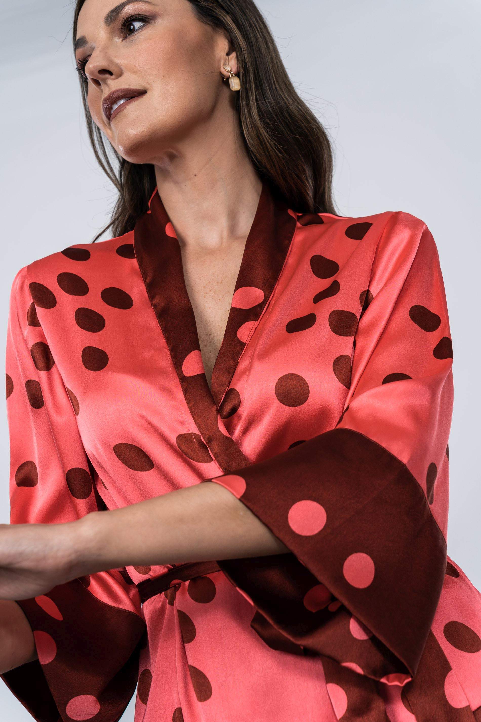 KIMONO TOPOS COMBINADO BURDEOS