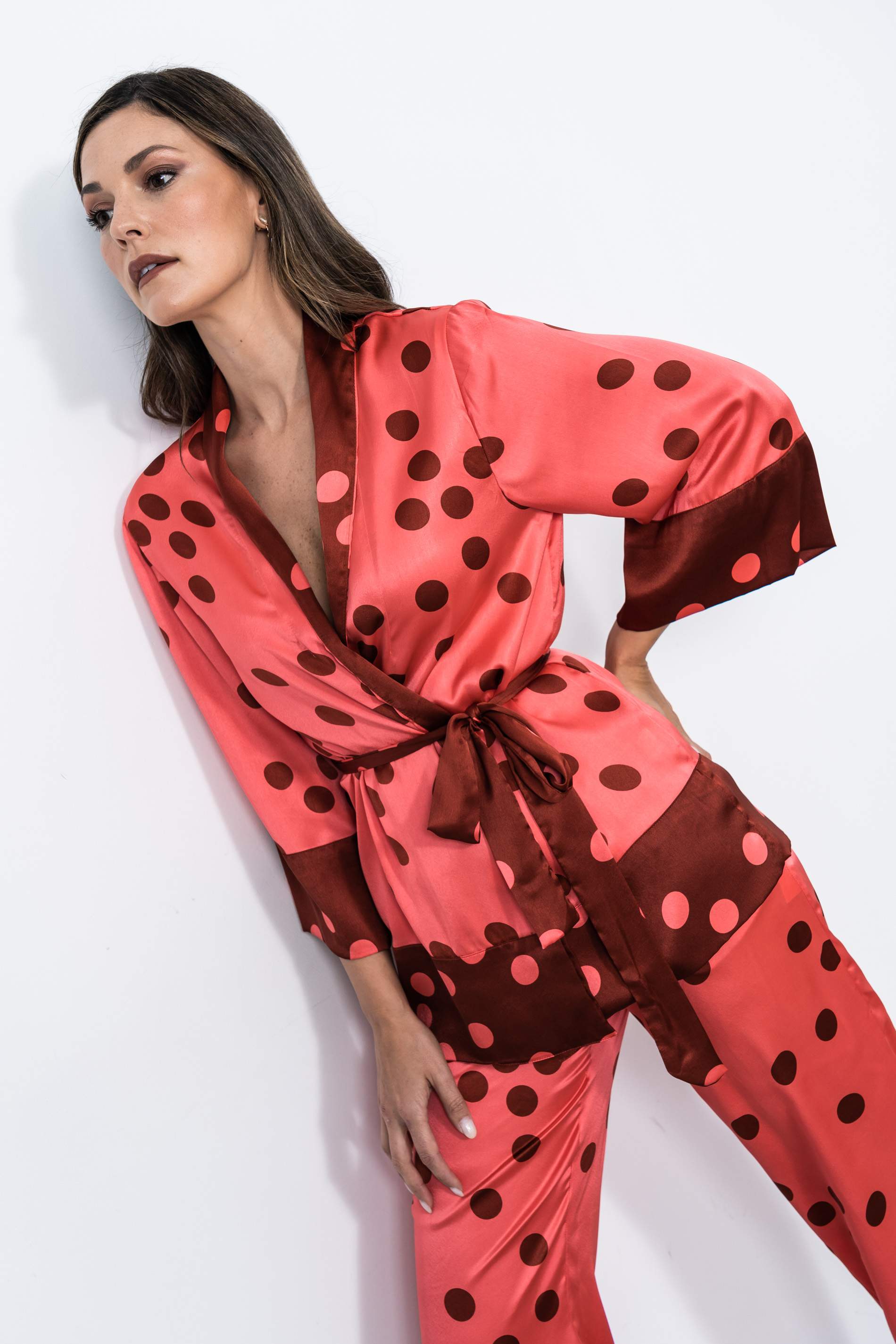 KIMONO TOPOS COMBINADO BURDEOS