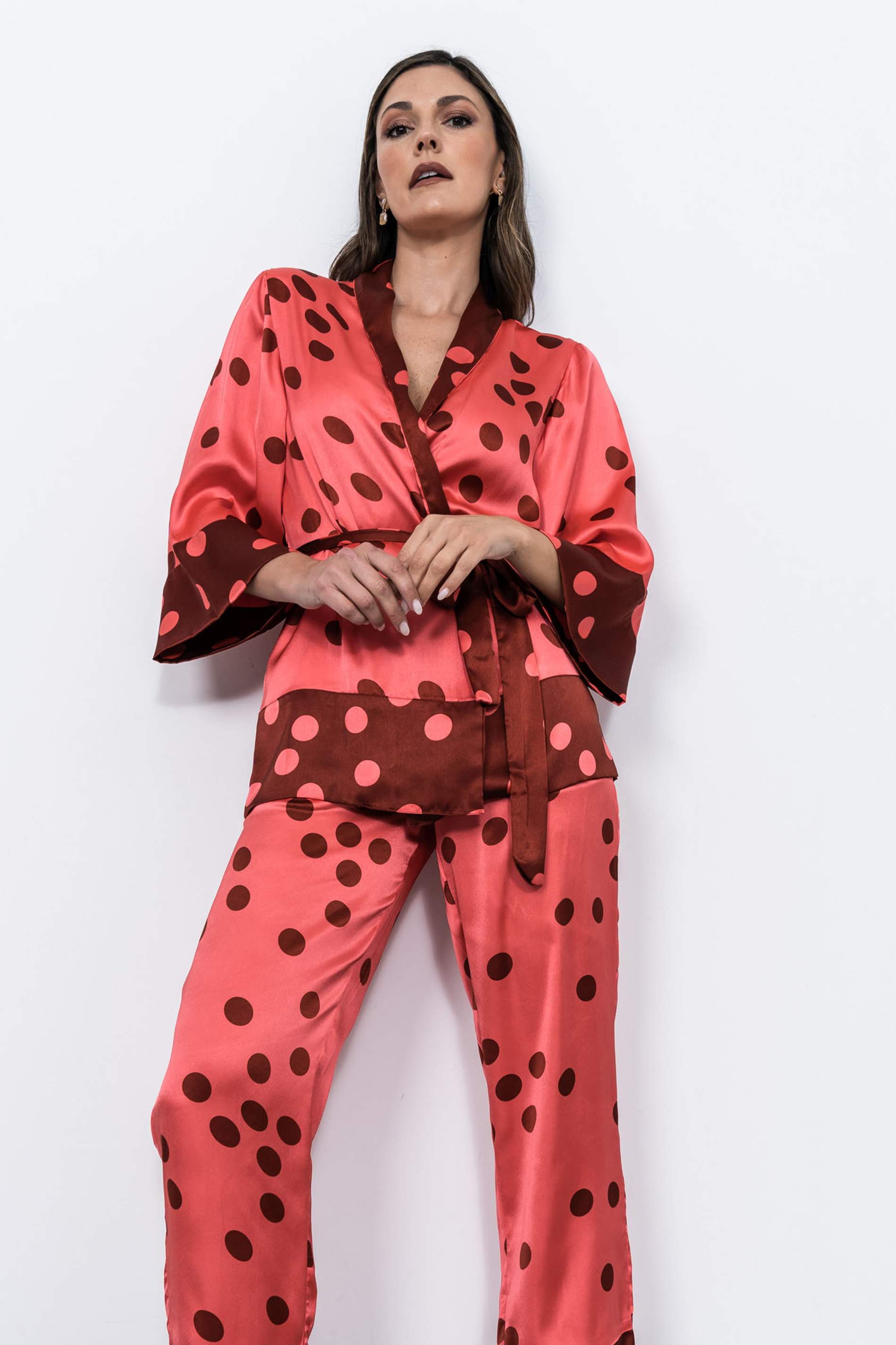 KIMONO TOPOS COMBINADO BURDEOS