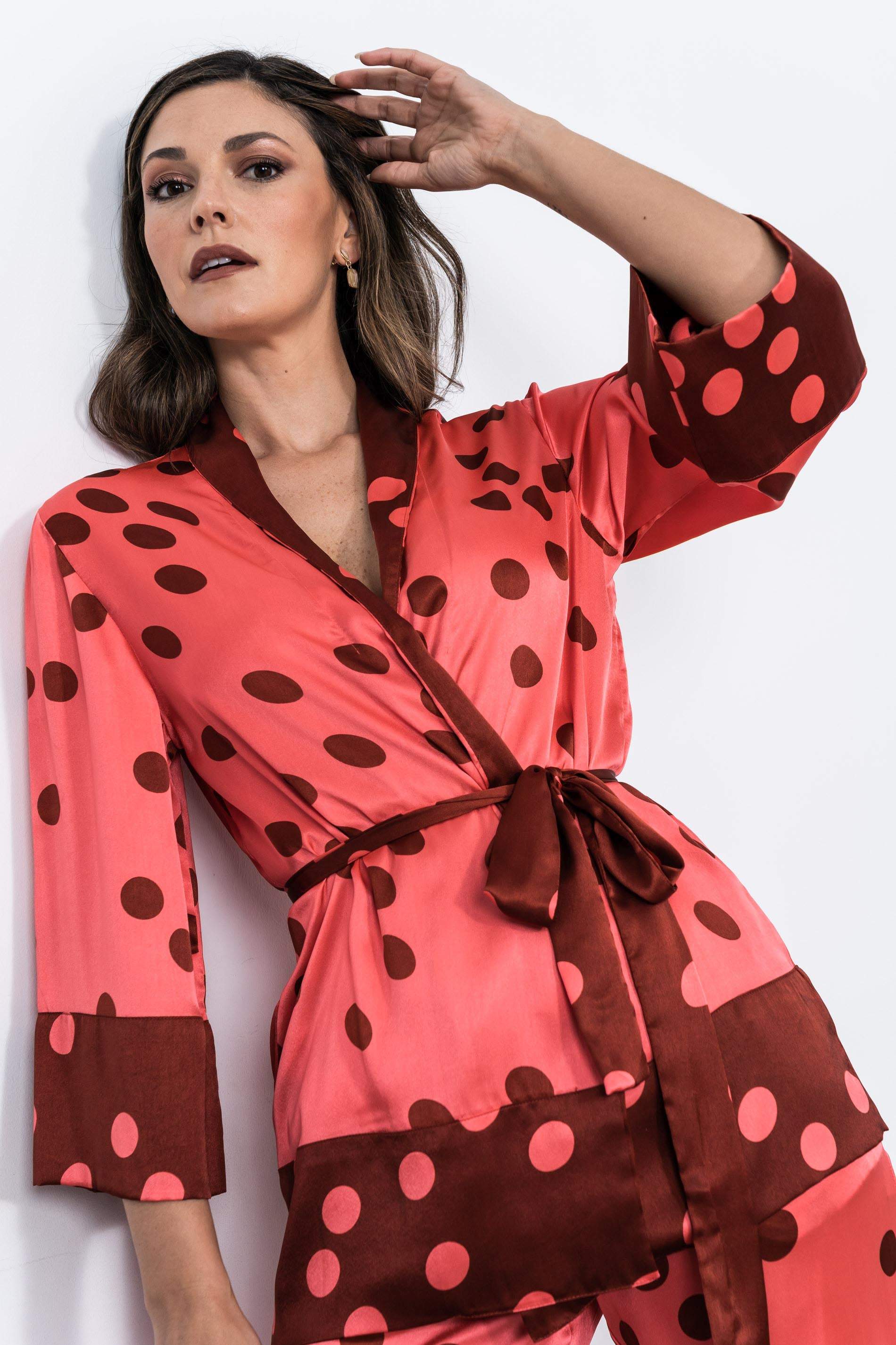 KIMONO TOPOS COMBINADO BURDEOS