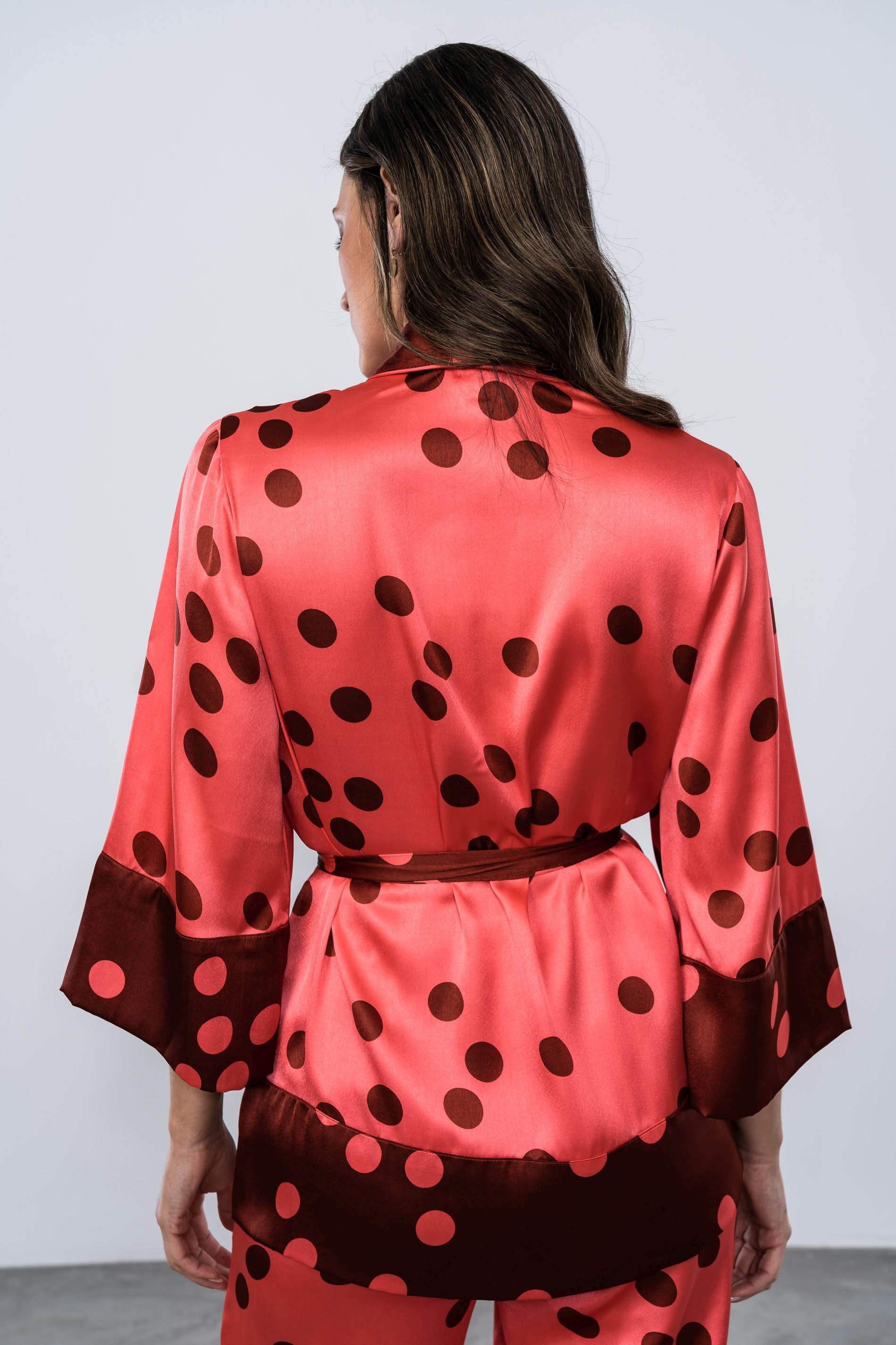 KIMONO TOPOS COMBINADO BURDEOS