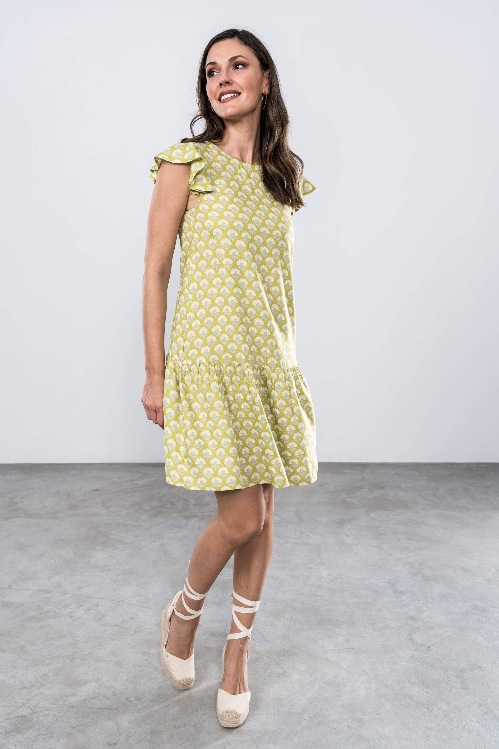VESTIDO CORTE BAJO PISTACHO