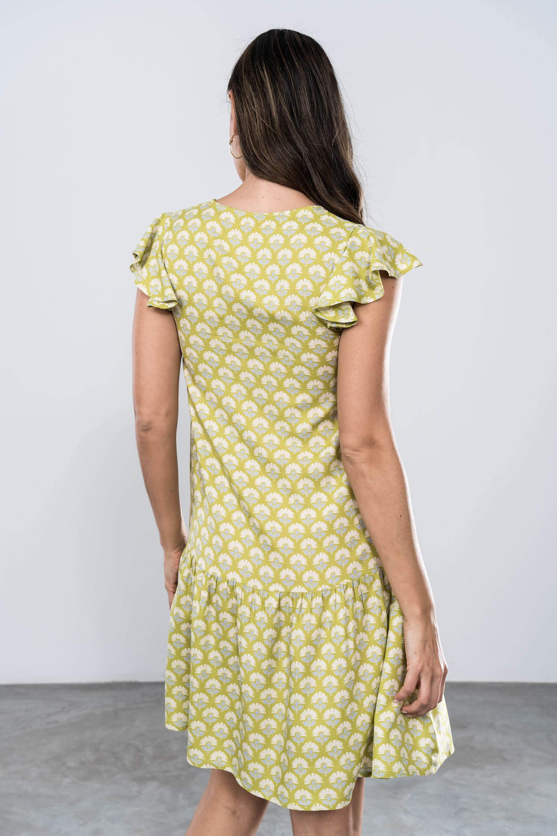 VESTIDO CORTE BAJO PISTACHO