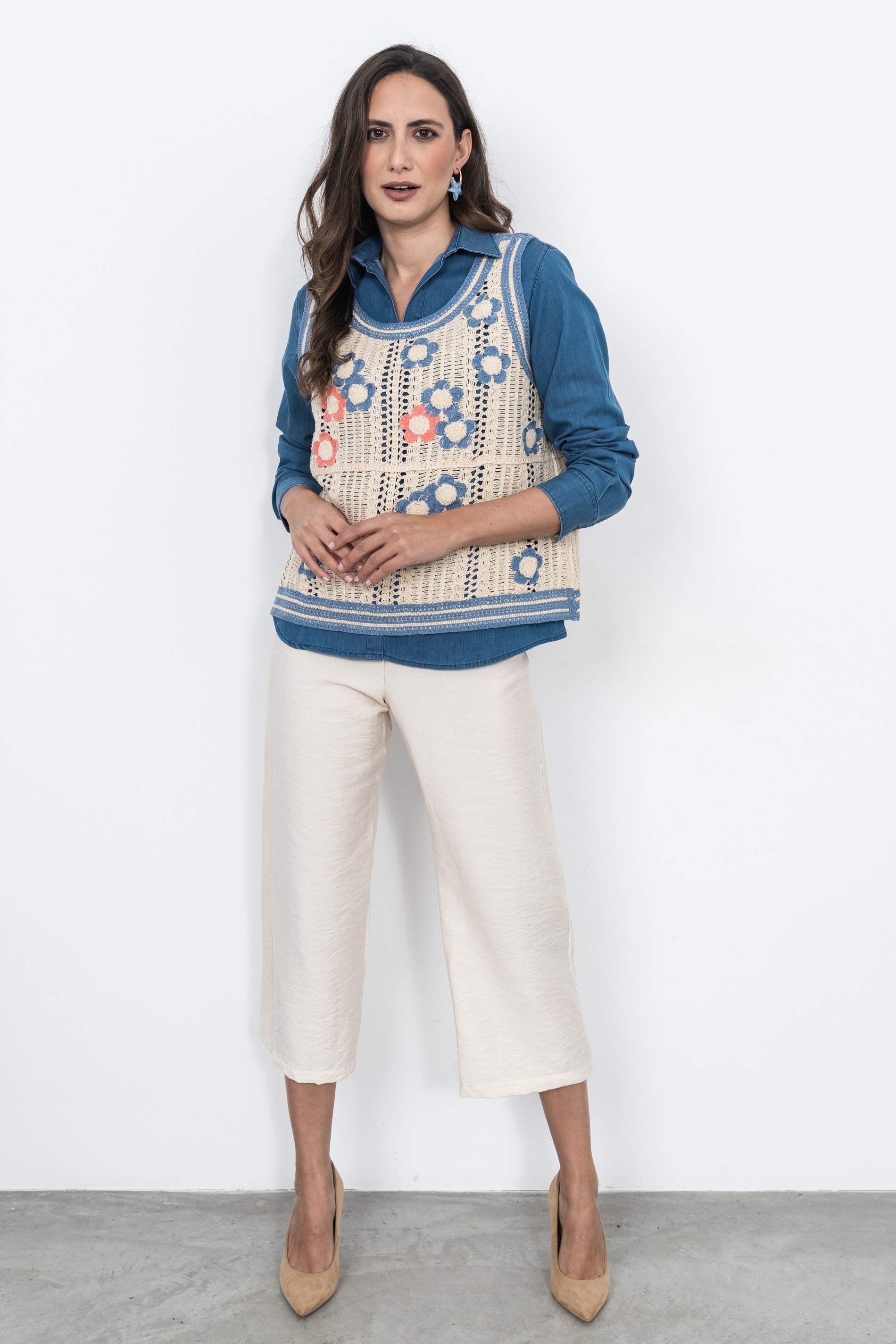 CHALECO CROCHET FLOR