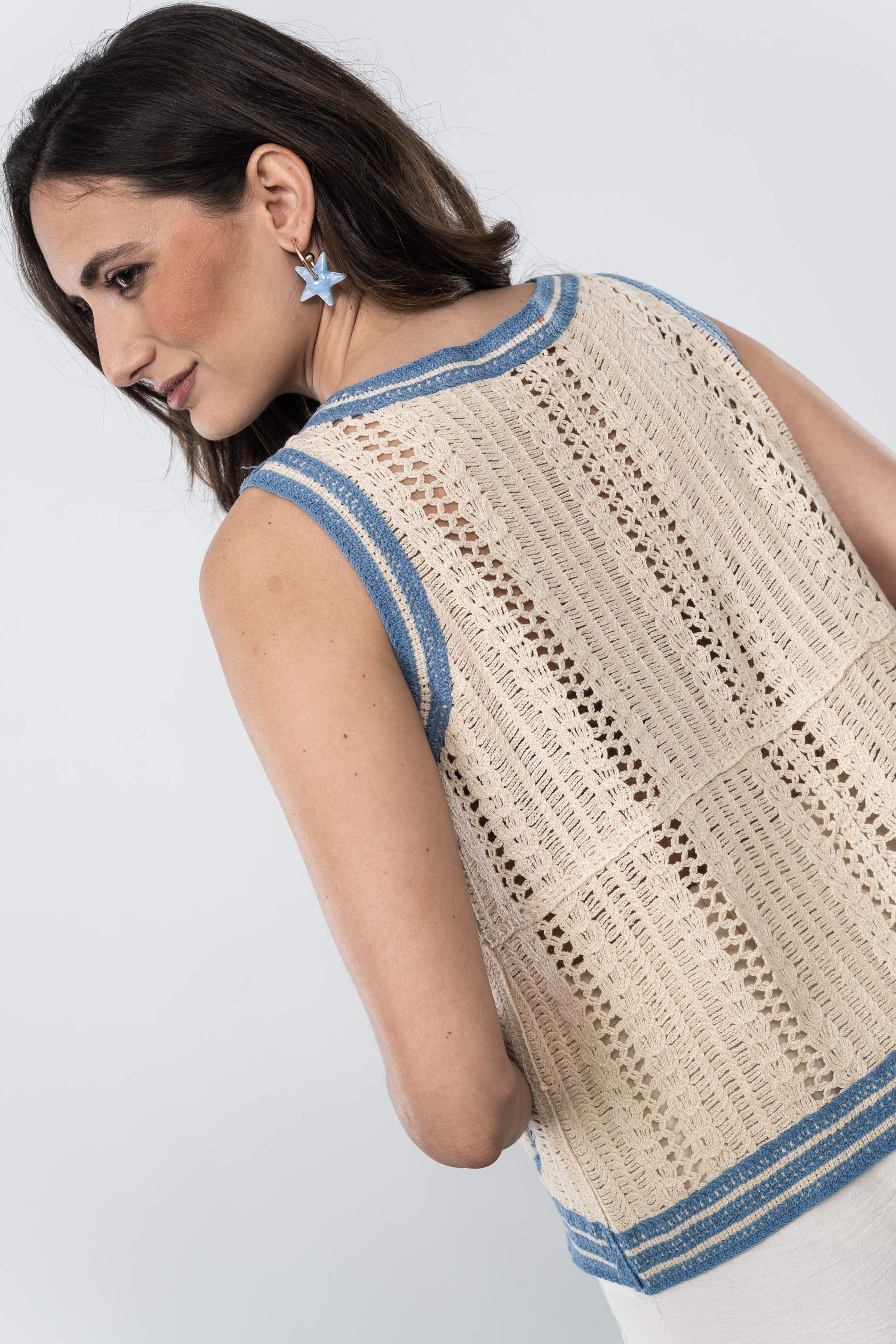 CHALECO CROCHET FLOR