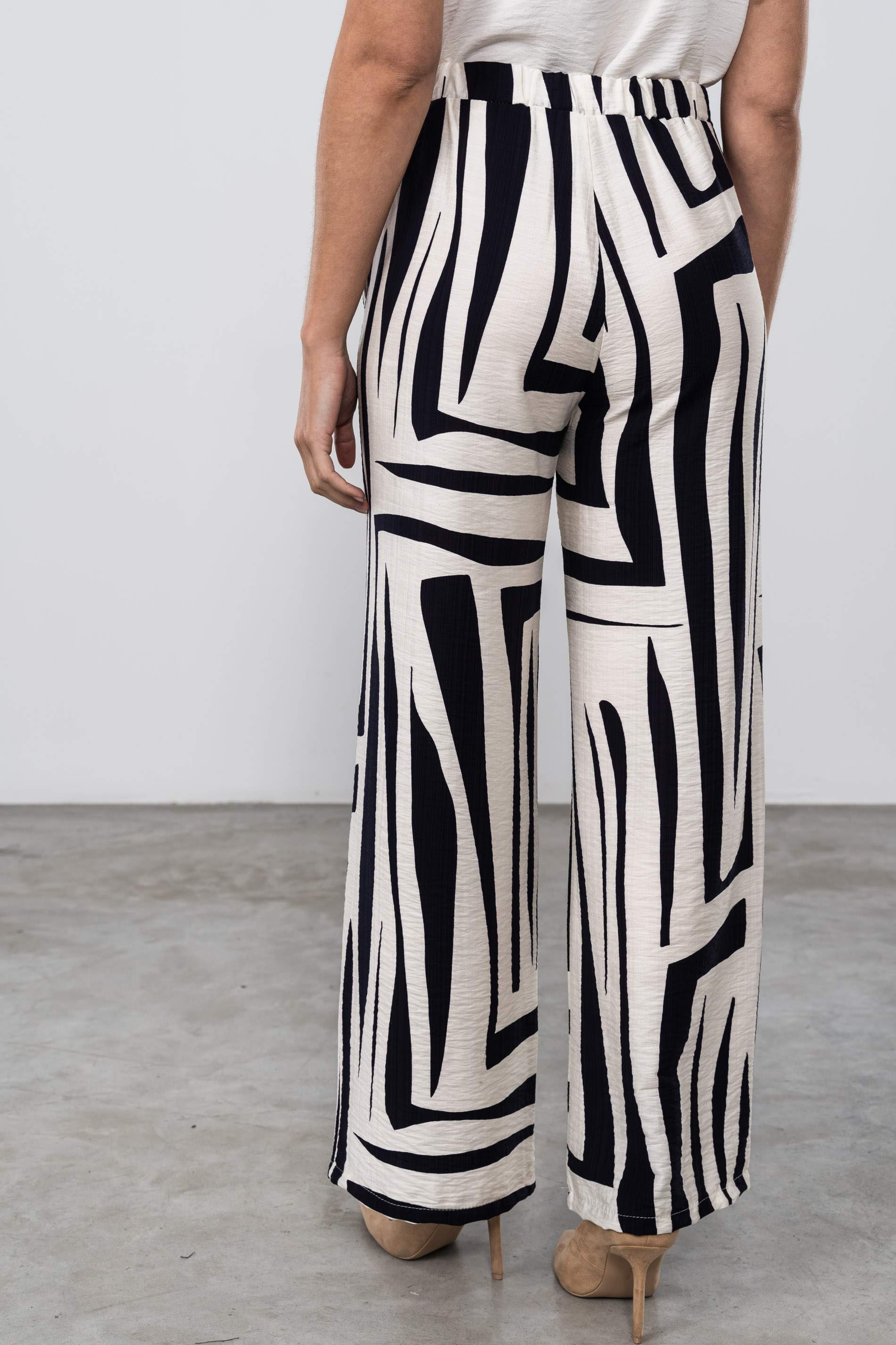 PANTALÓN ESTAMPADO ANCHO MARINO