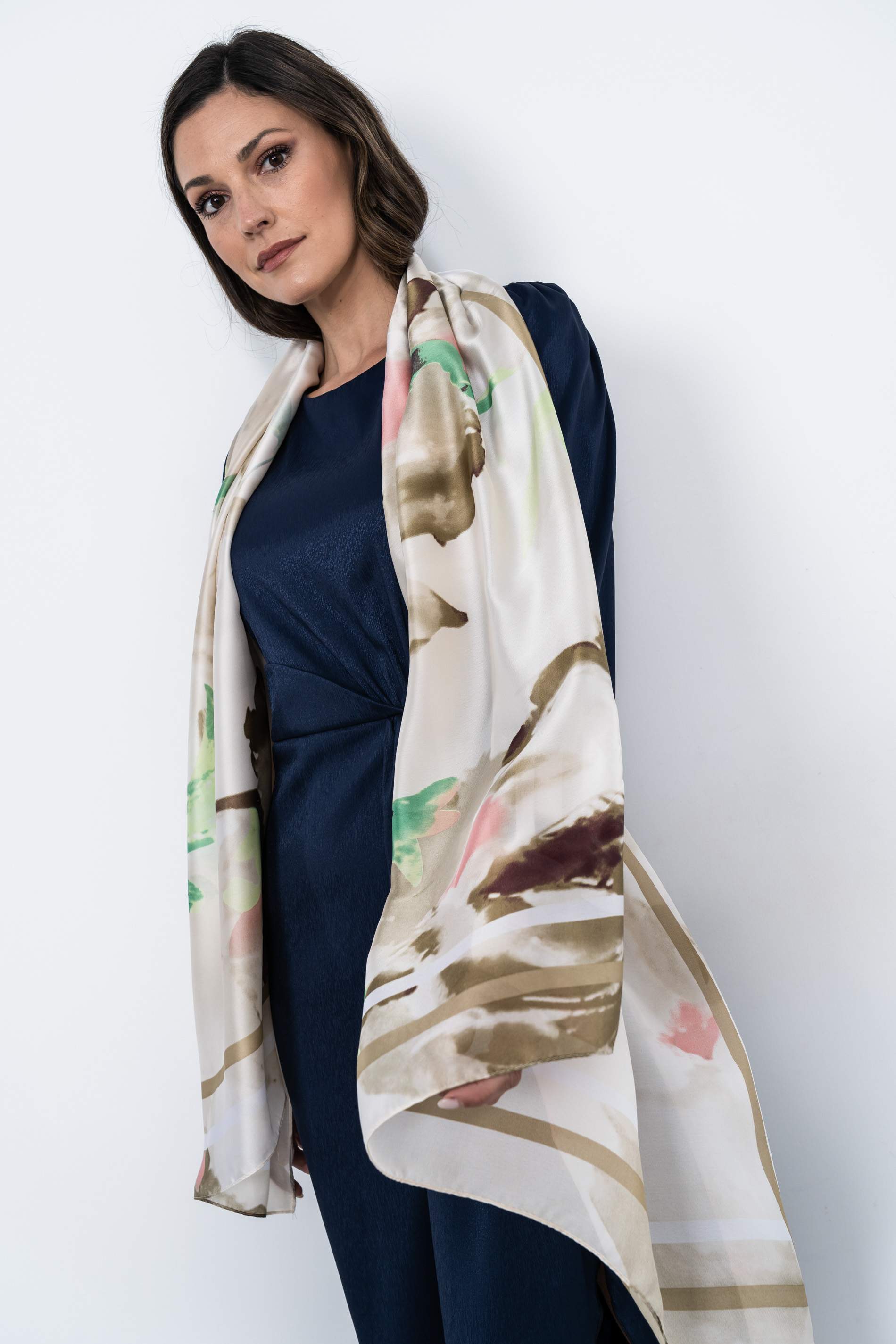 FOULARD EFECTO SEDA ACUARELA CRUDO