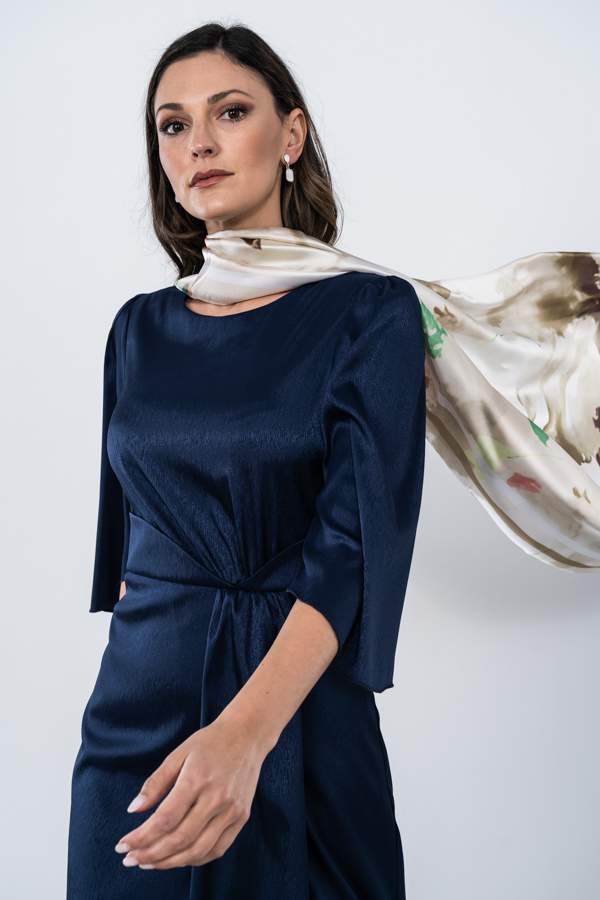 FOULARD EFECTO SEDA ACUARELA CRUDO