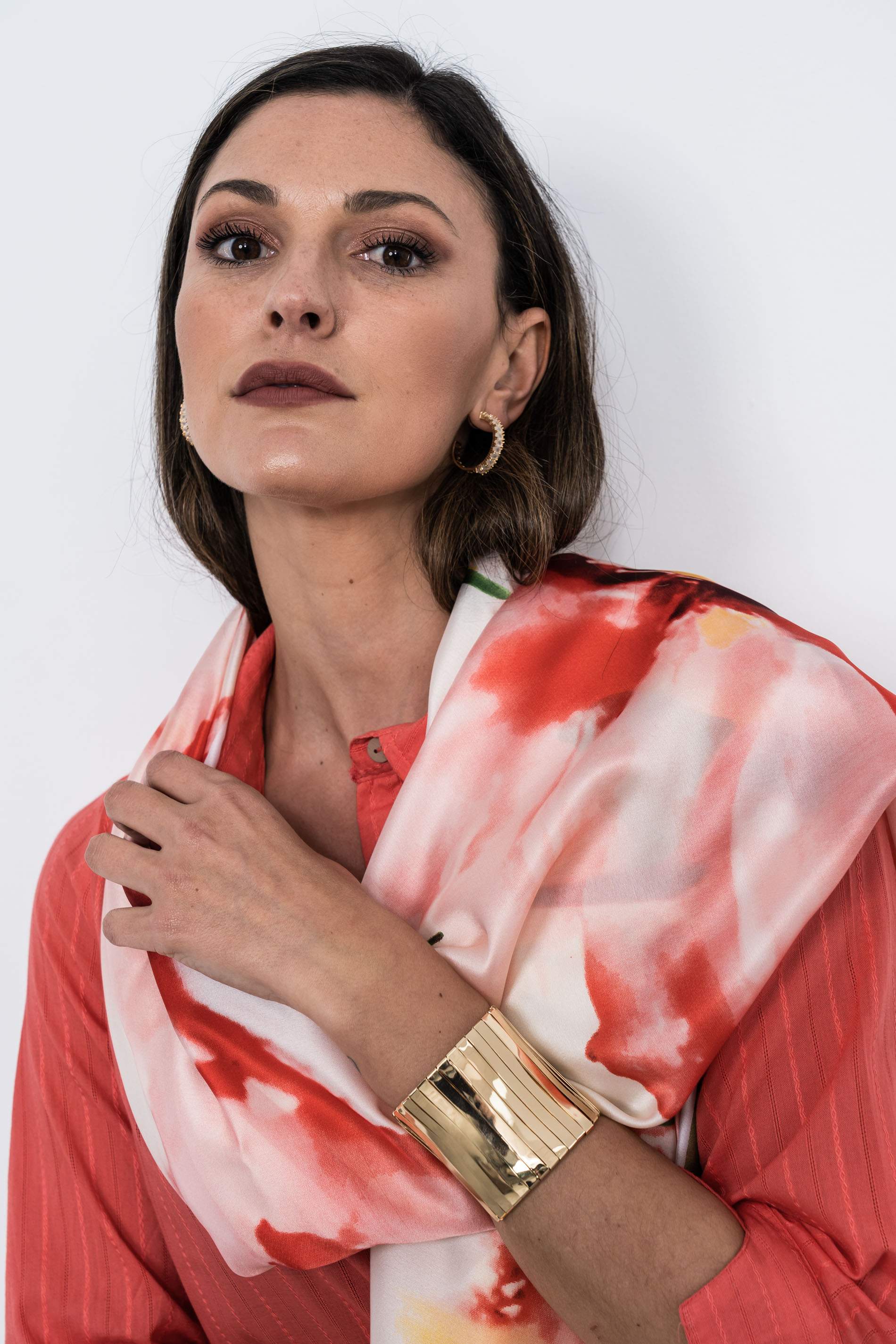FOULARD EFECTO SEDA ACUARELA ROSA