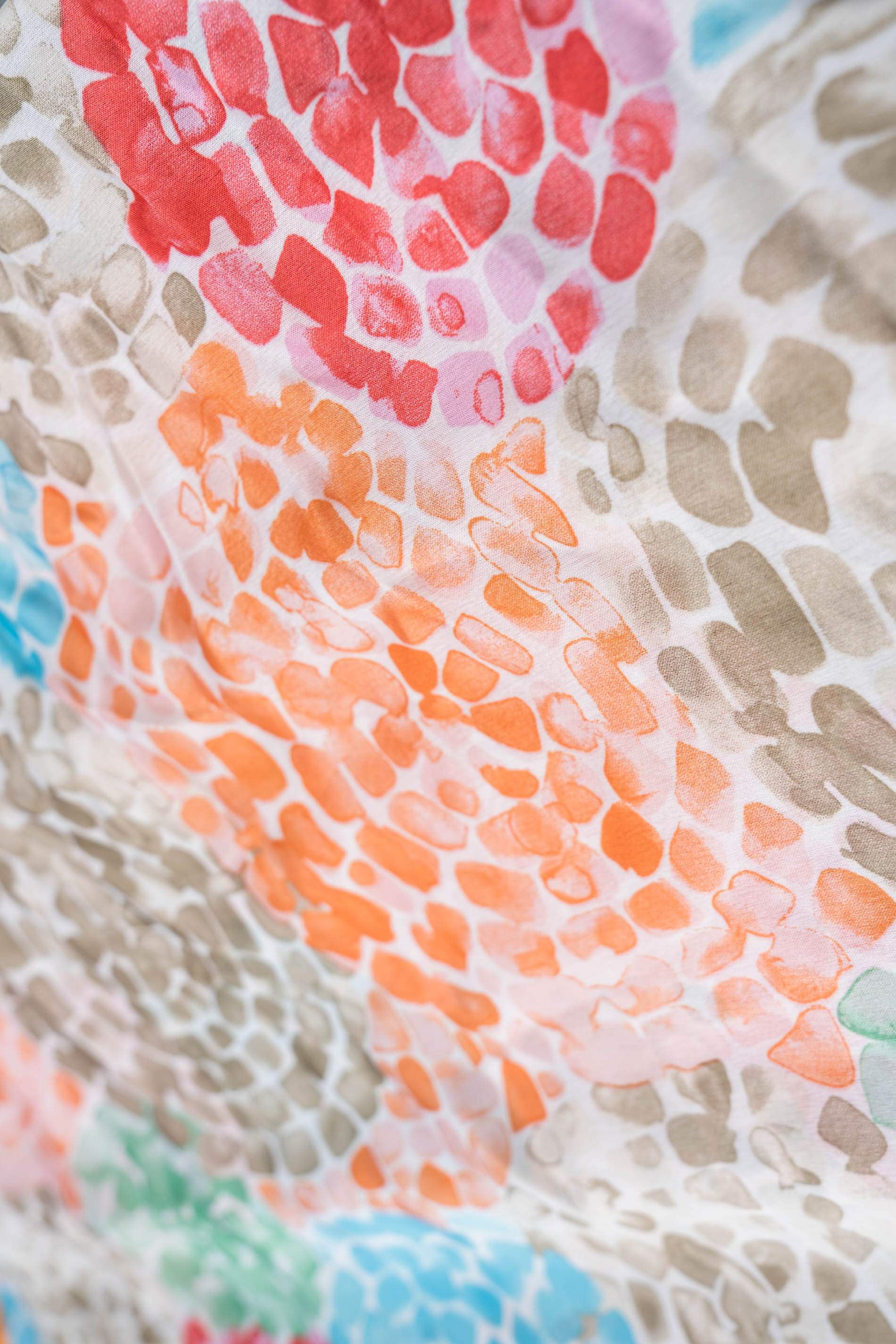 FOULARD EFECTO SEDA MOSAICO MANDARINA