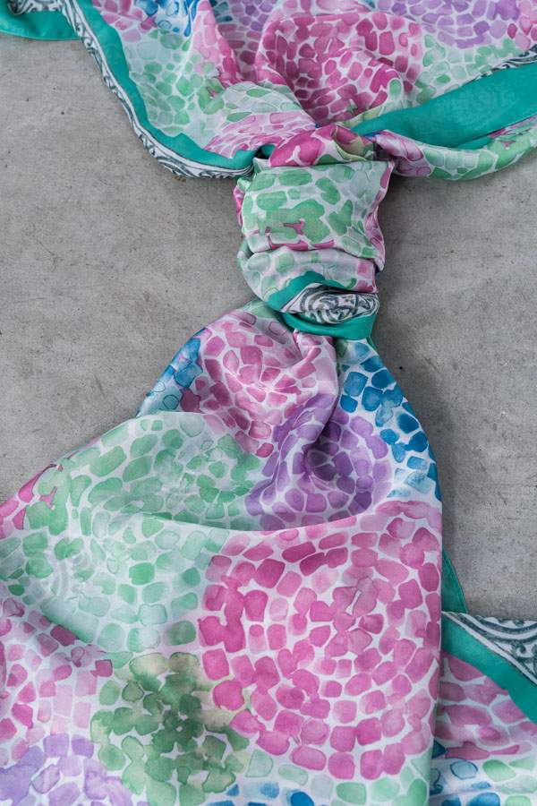FOULARD EFECTO SEDA MOSAICO VERDE