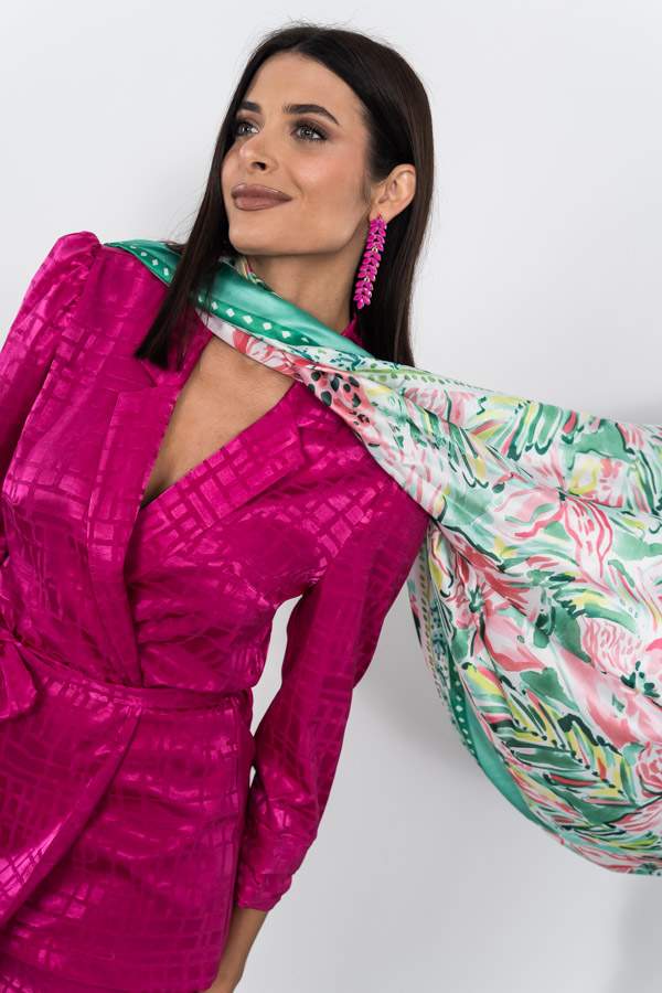 FOULARD EFECTO SEDA ACUARELAS VERDE