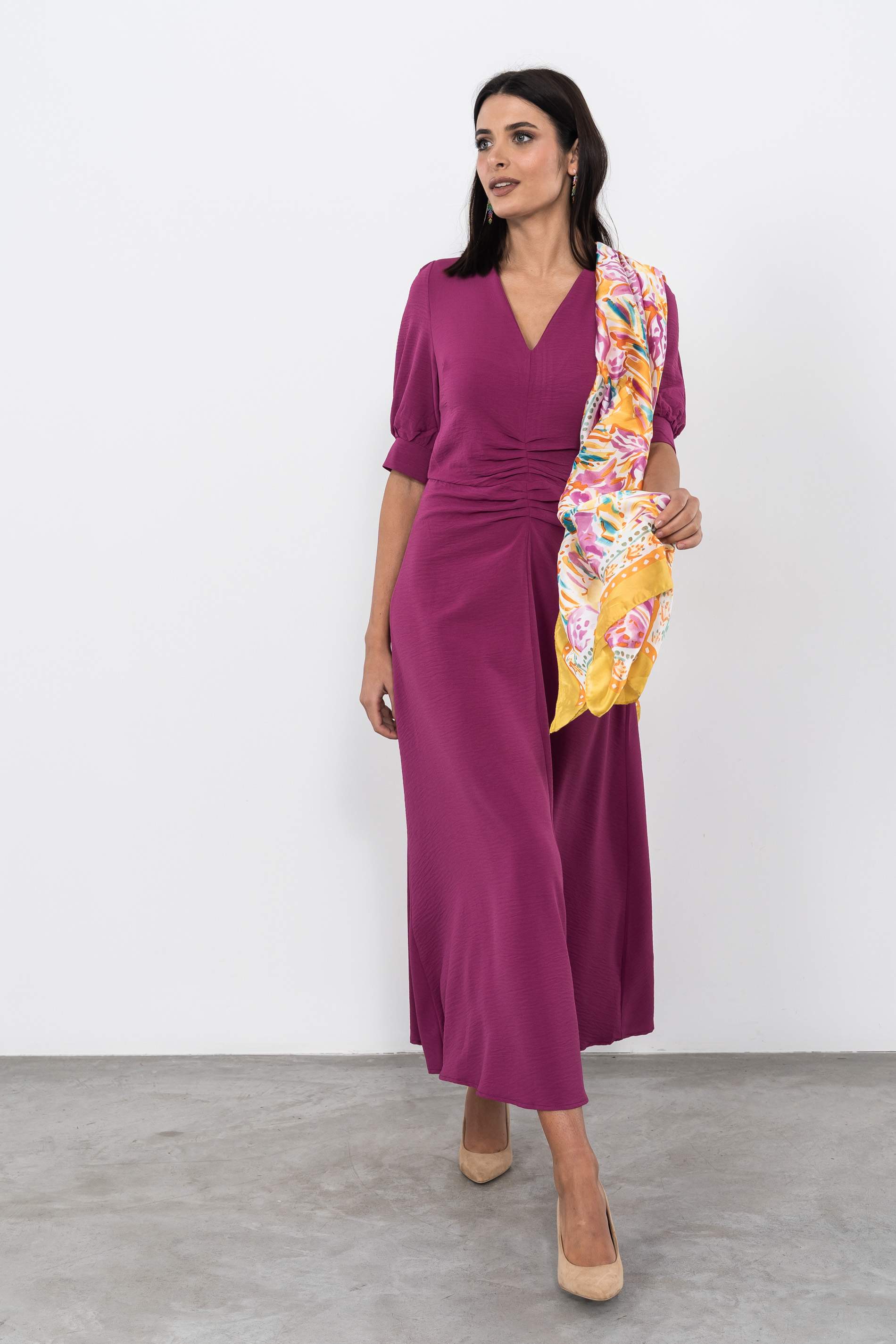 FOULARD EFECTO SEDA ACUARELAS AMARILLO