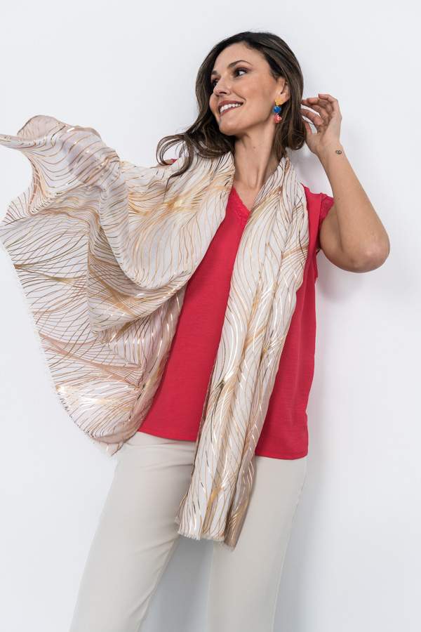 FOULARD EFECTO TRAZOS ORO
