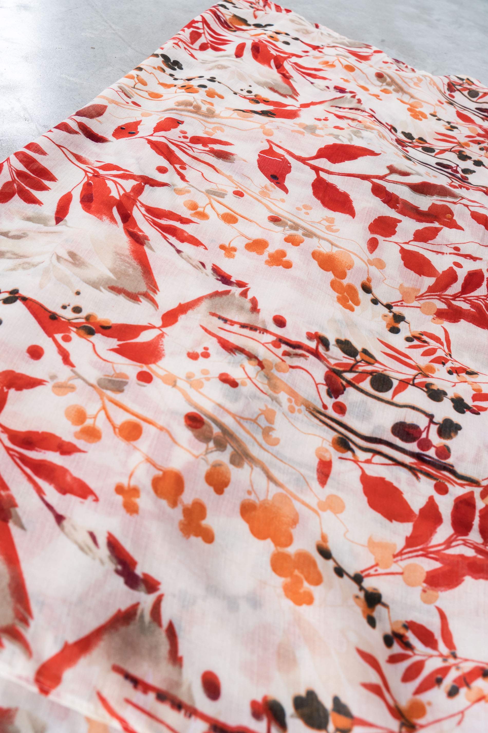 FOULARD HOJAS ROJO