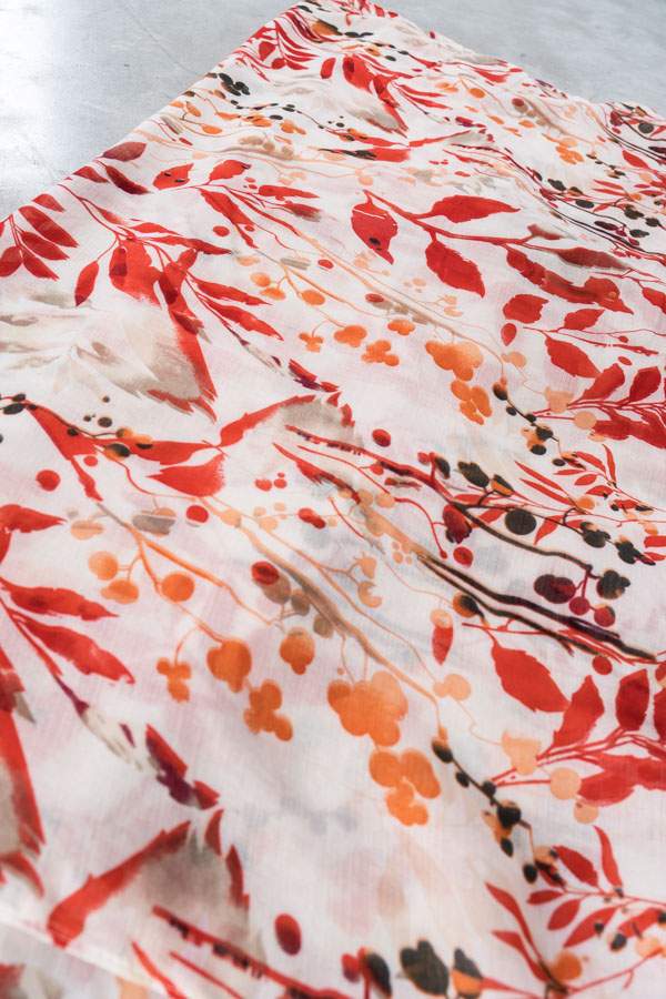 FOULARD HOJAS ROJO