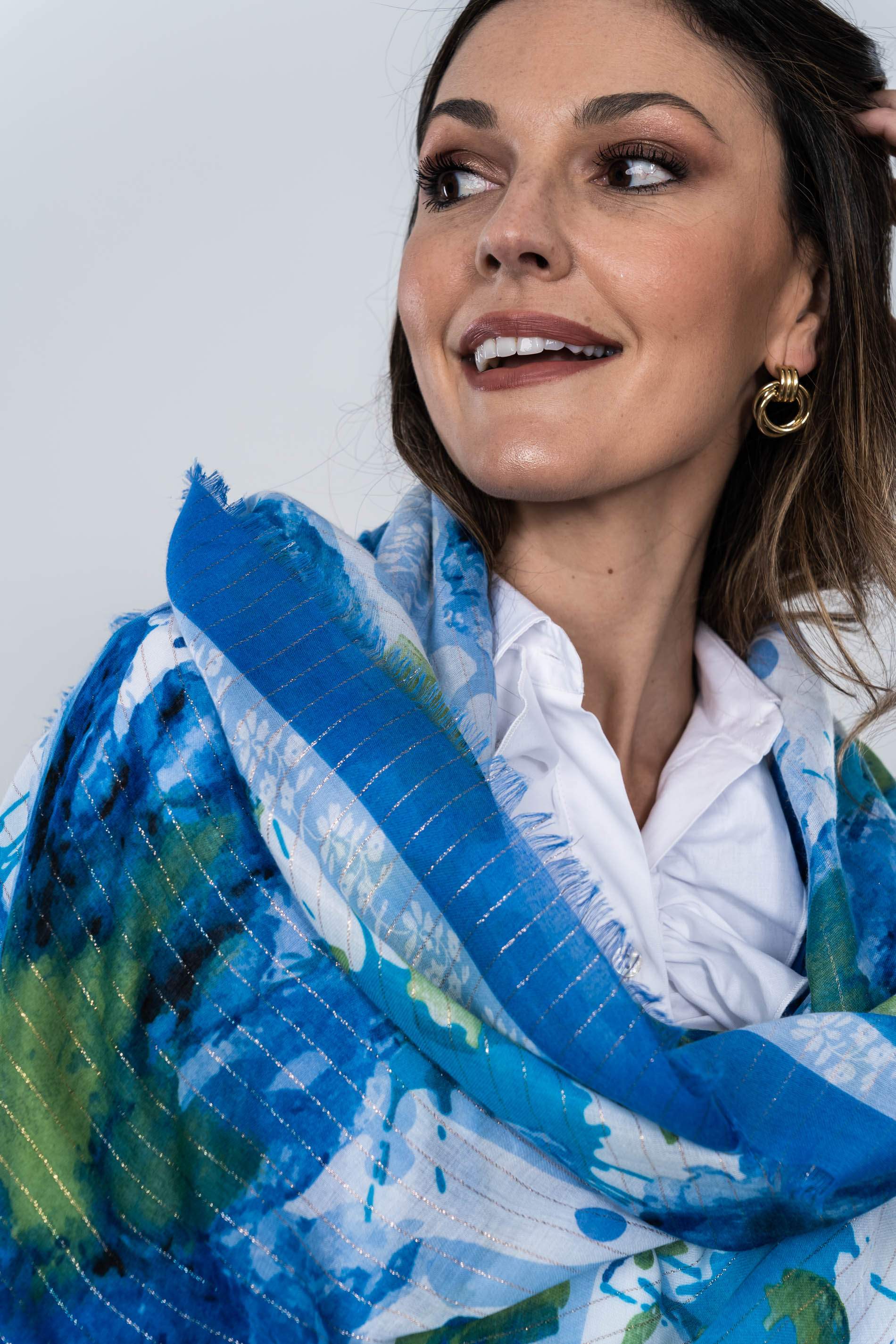 FOULARD HILO ORO FLORAL