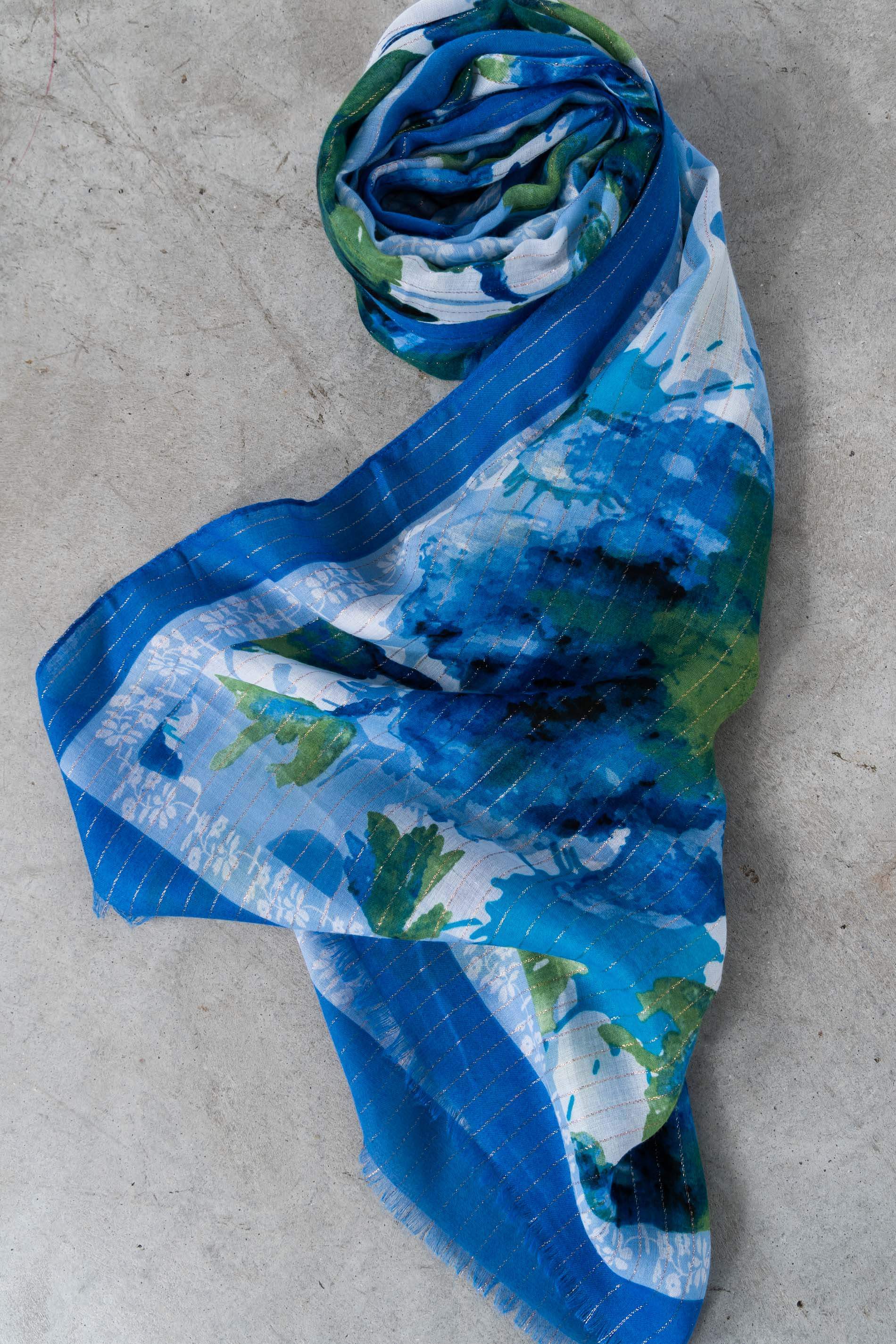 FOULARD HILO ORO FLORAL