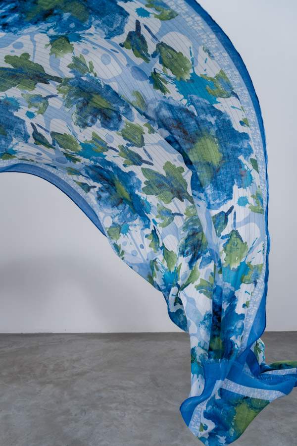 FOULARD HILO ORO FLORAL