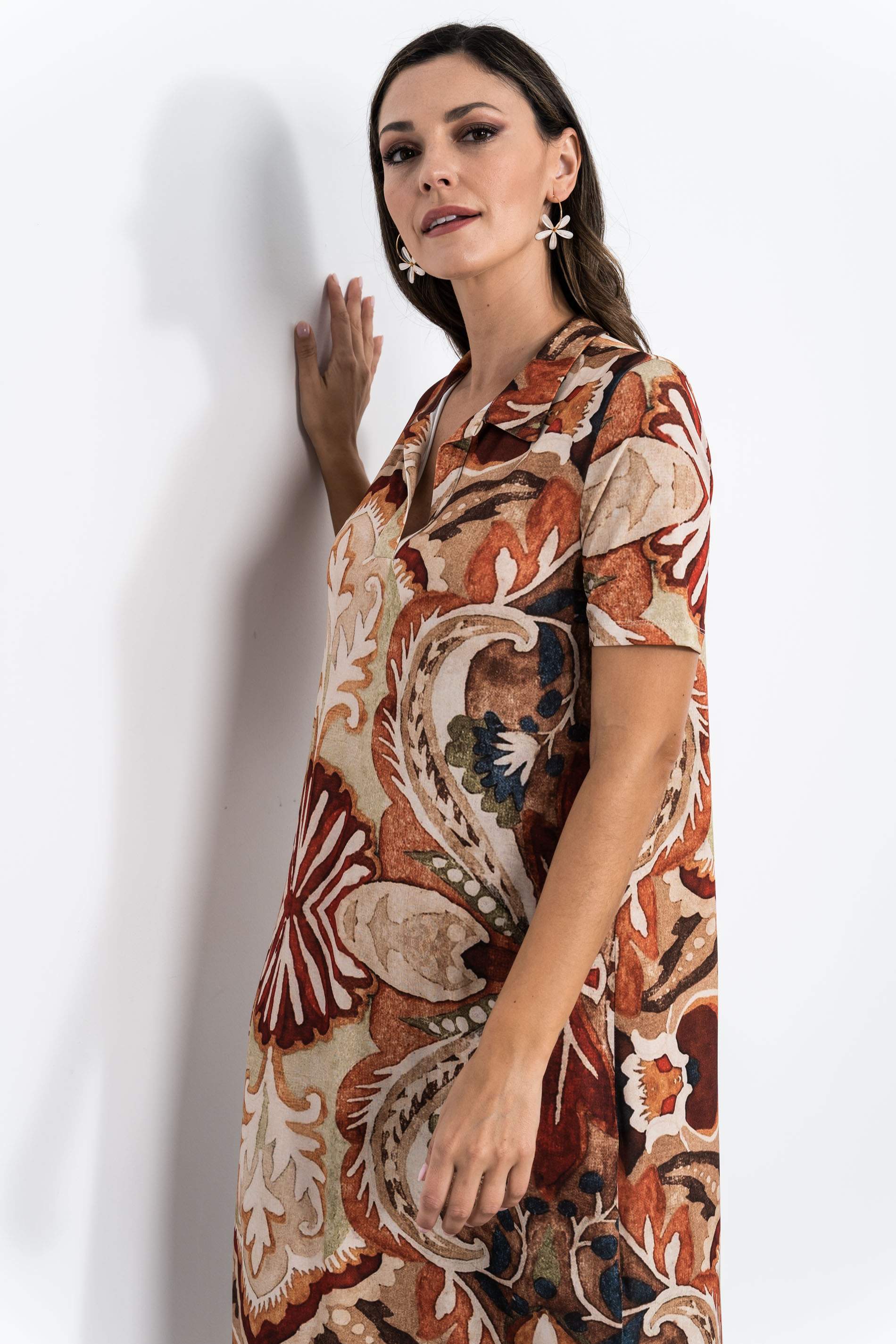 VESTIDO LARGO CUELLO POLO