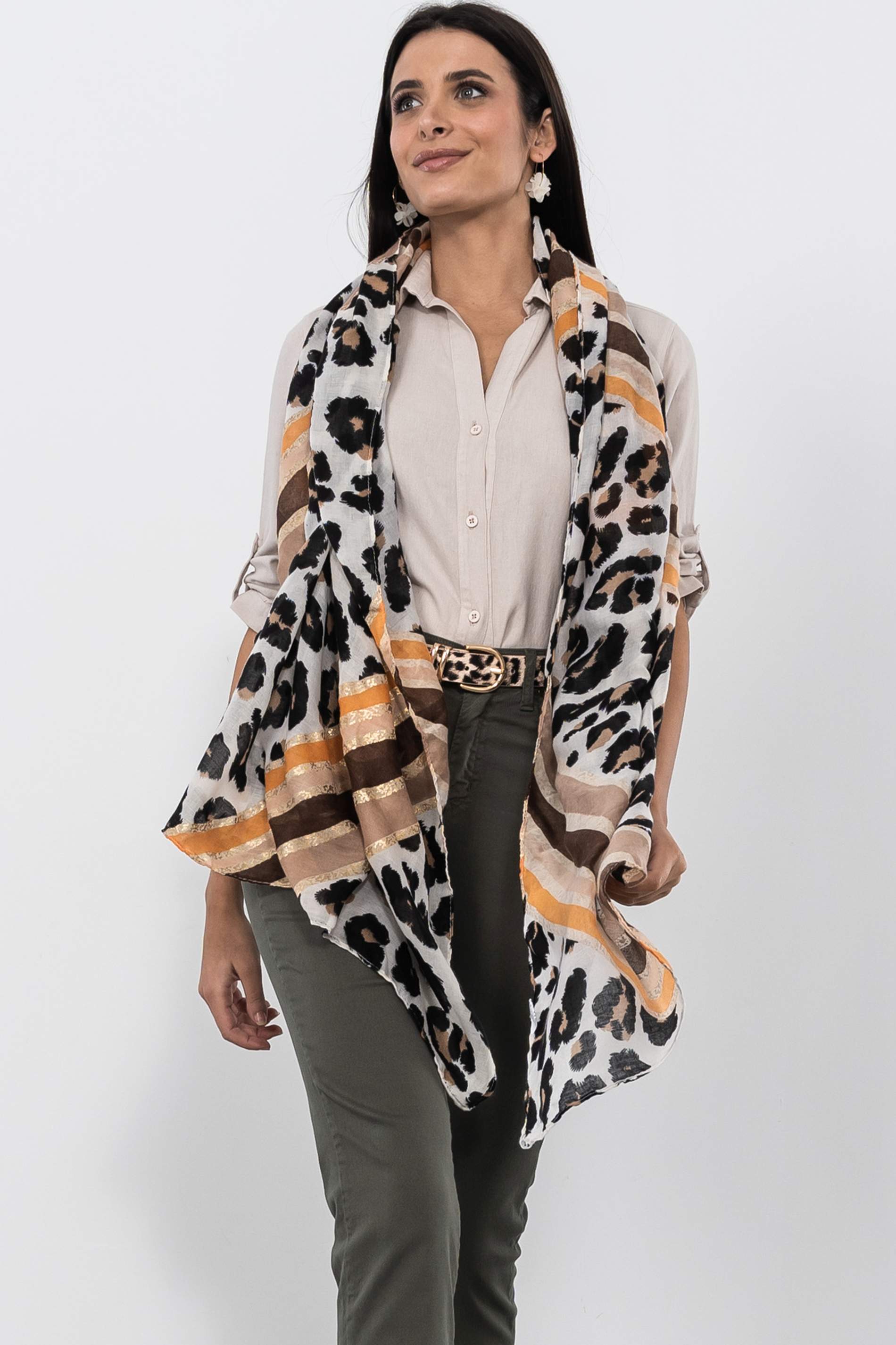 CAMISA EFECTO LINO BEIGE