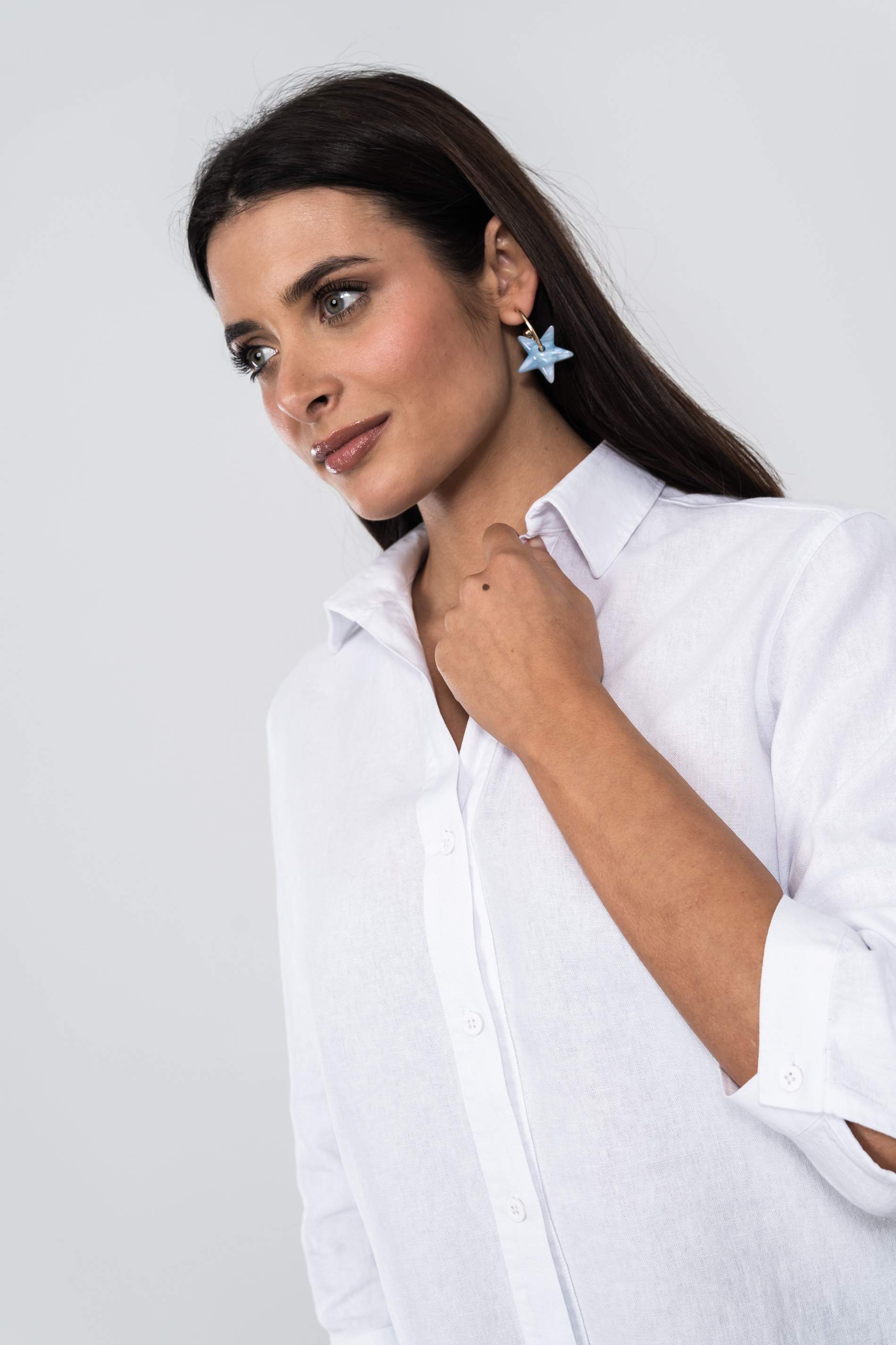 CAMISA EFECTO LINO BLANCO