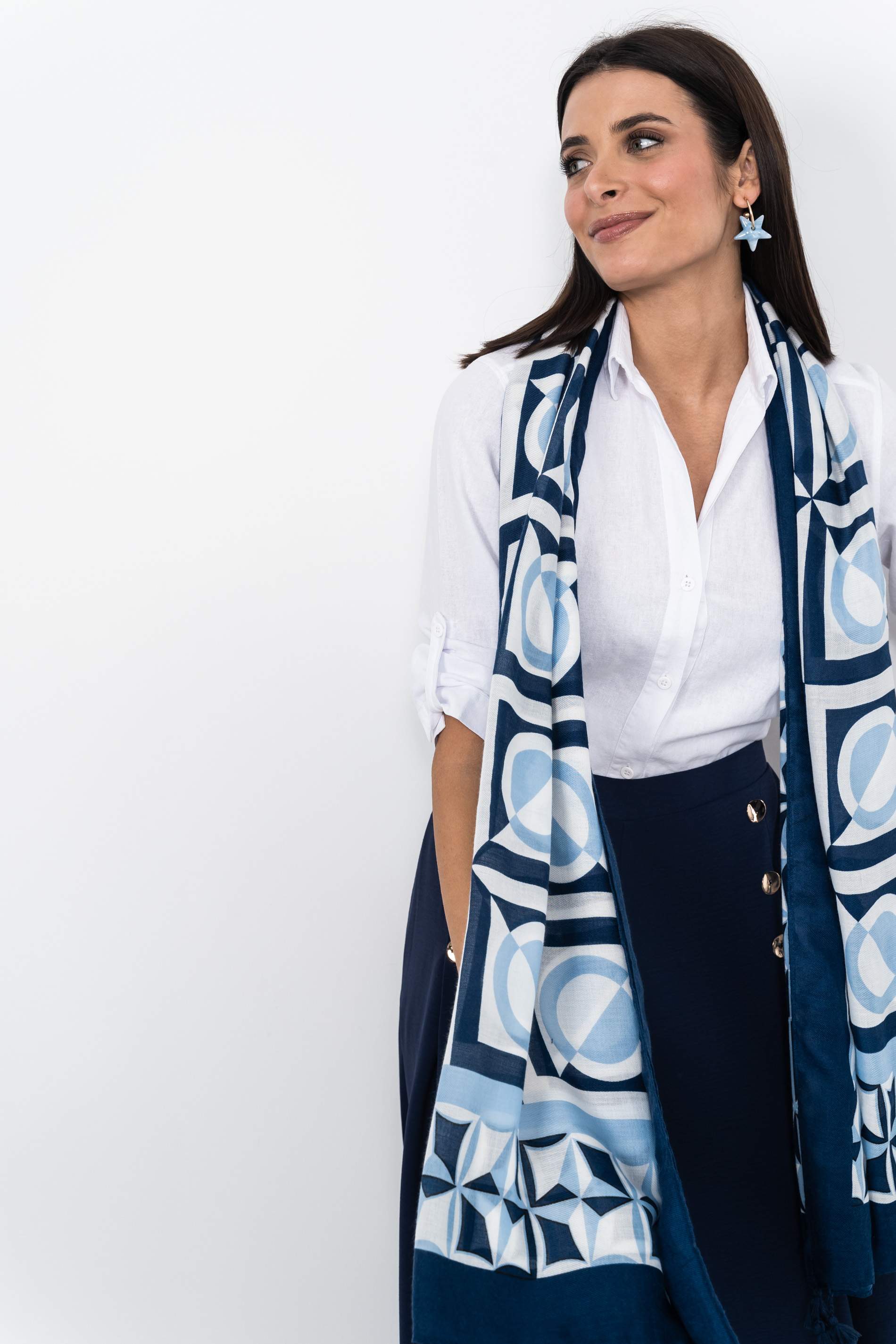 CAMISA EFECTO LINO BLANCO