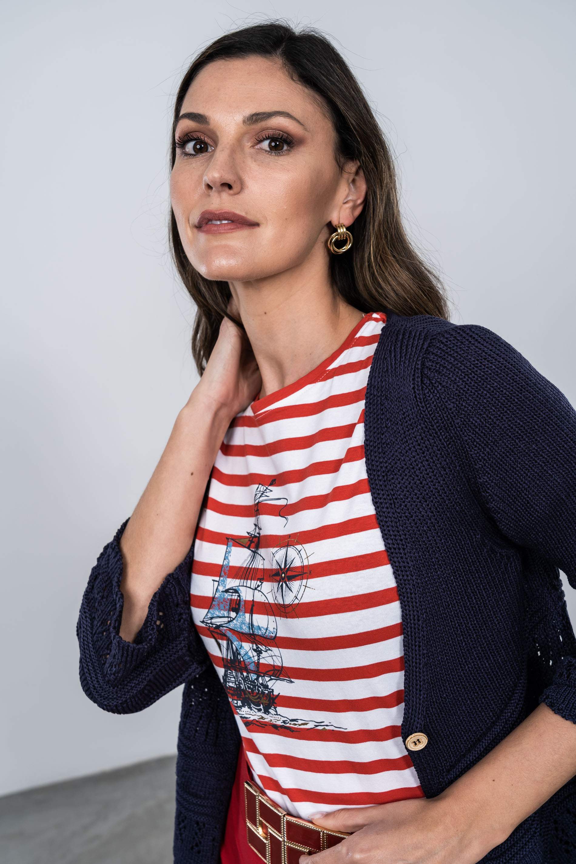 CHAQUETA MANGA ACAMPANADA MARINO