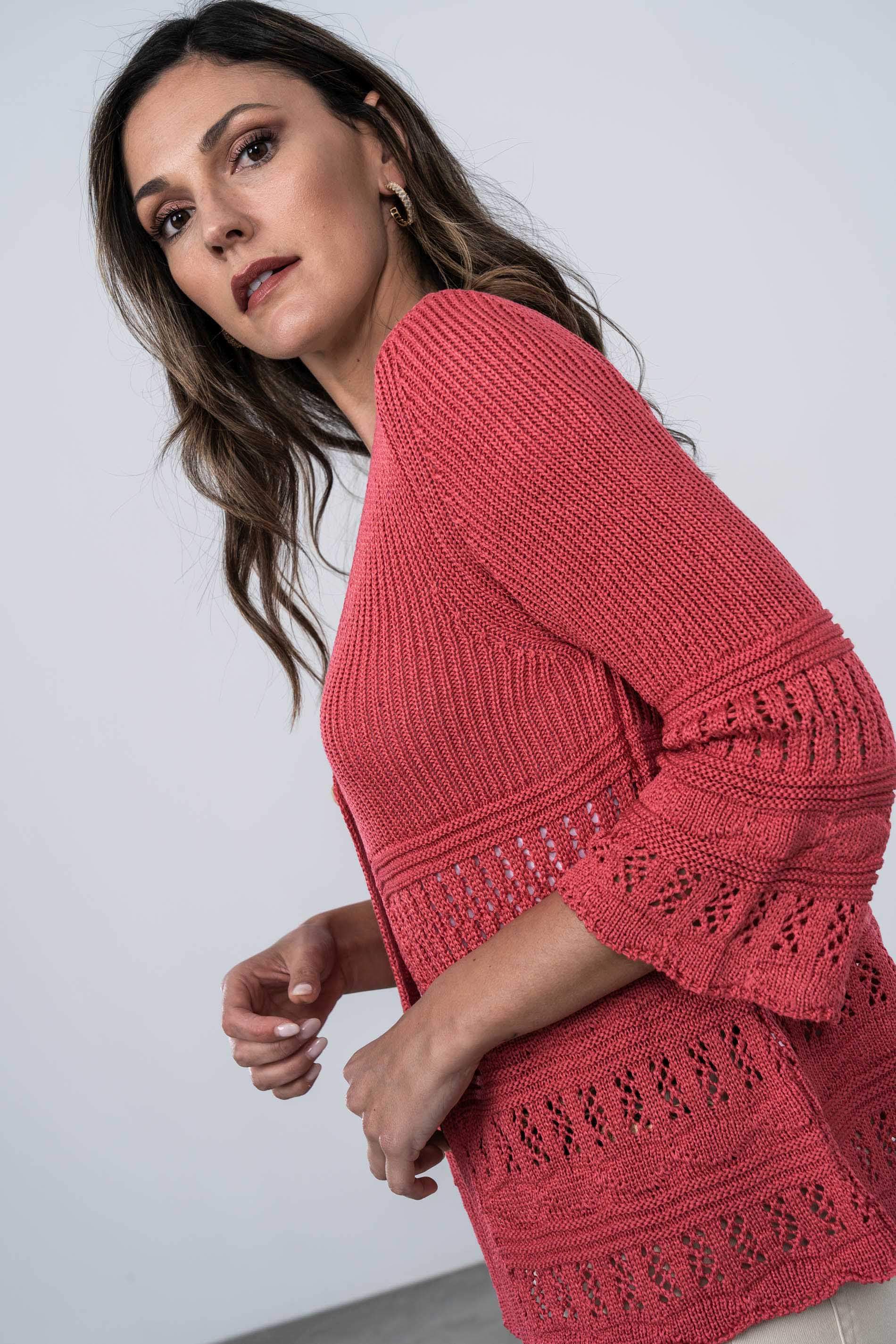 CHAQUETA MANGA ACAMPANADA CORAL