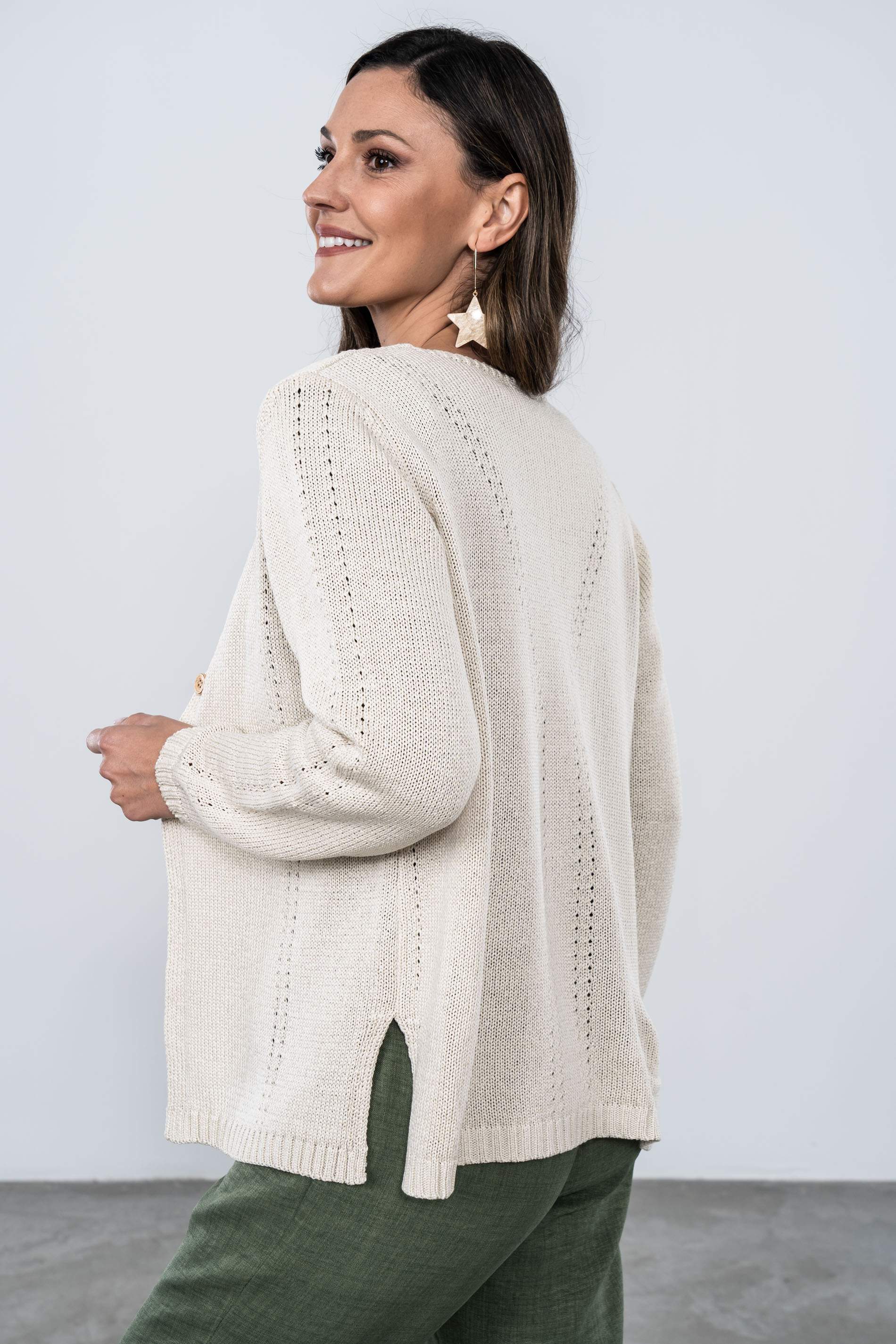 CHAQUETA BOTÓN ARENA